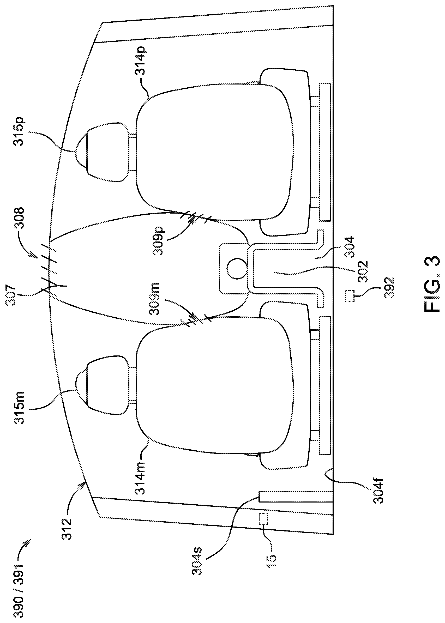 Patent US12139094 Figure 12 – Front center airbags