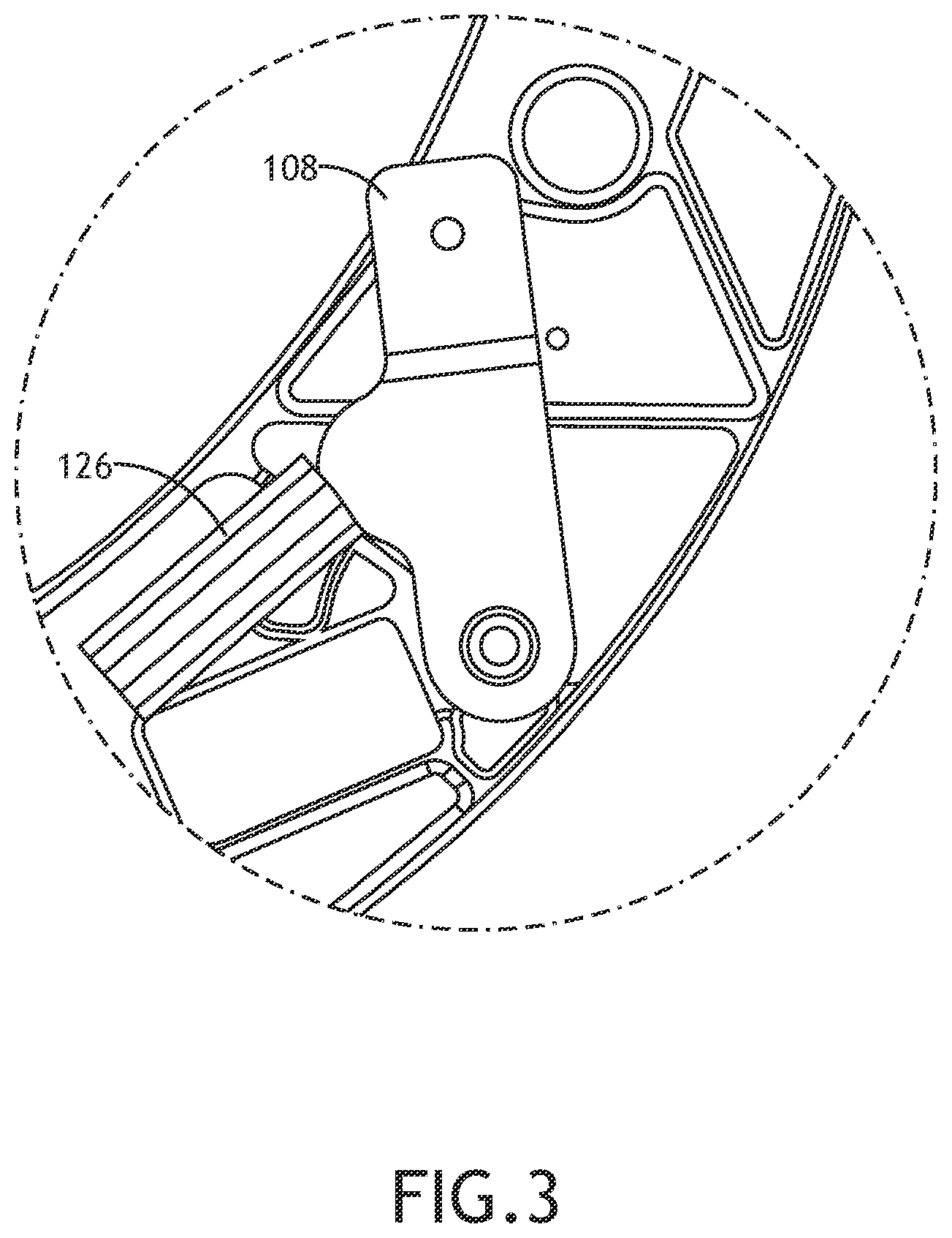 Patent US12139096 Figure 3 – Rotary lap belt shackle assembly