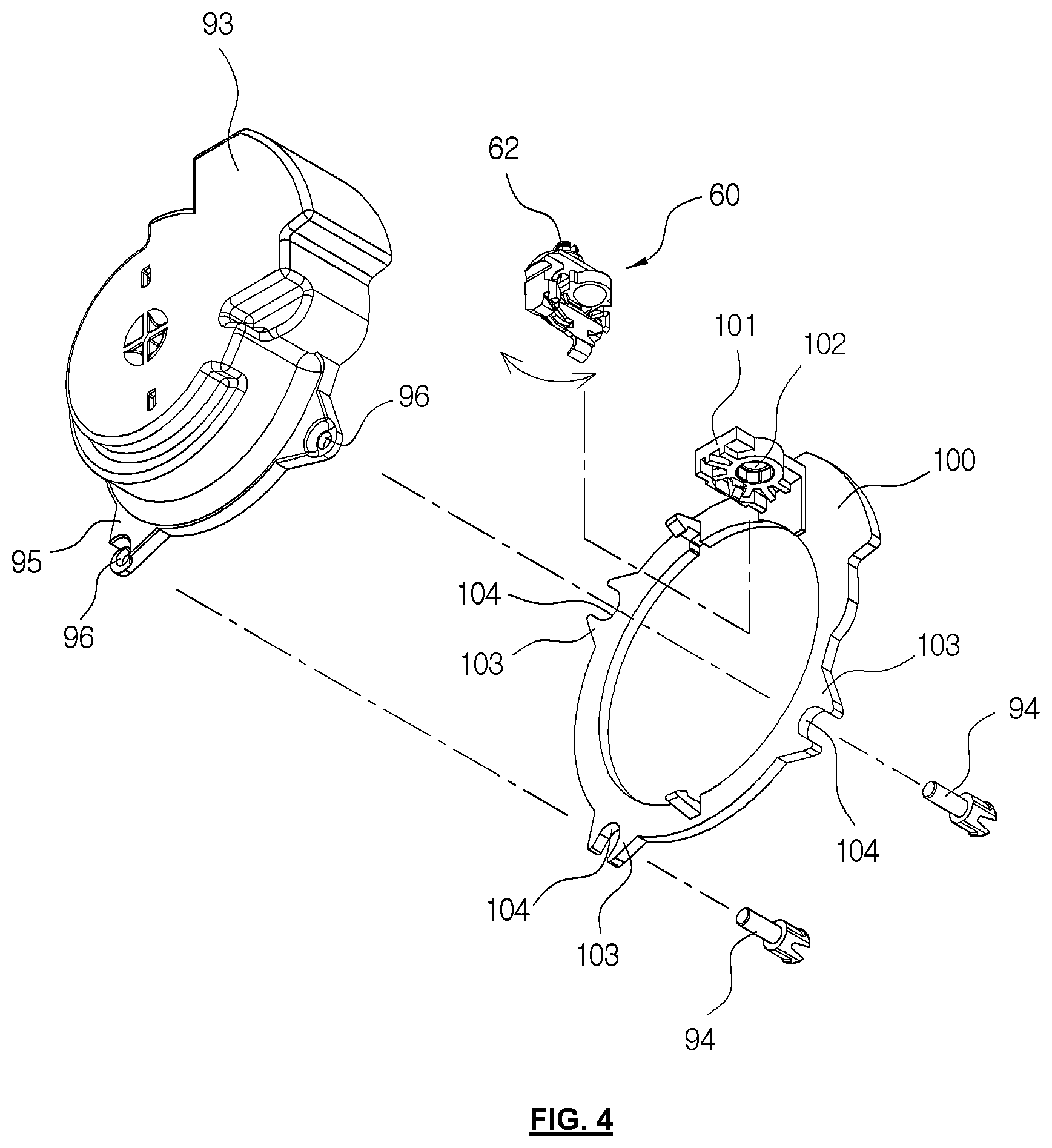 Patent US12139097 Figure 4 – Seat belt retractor having vehicle sensor