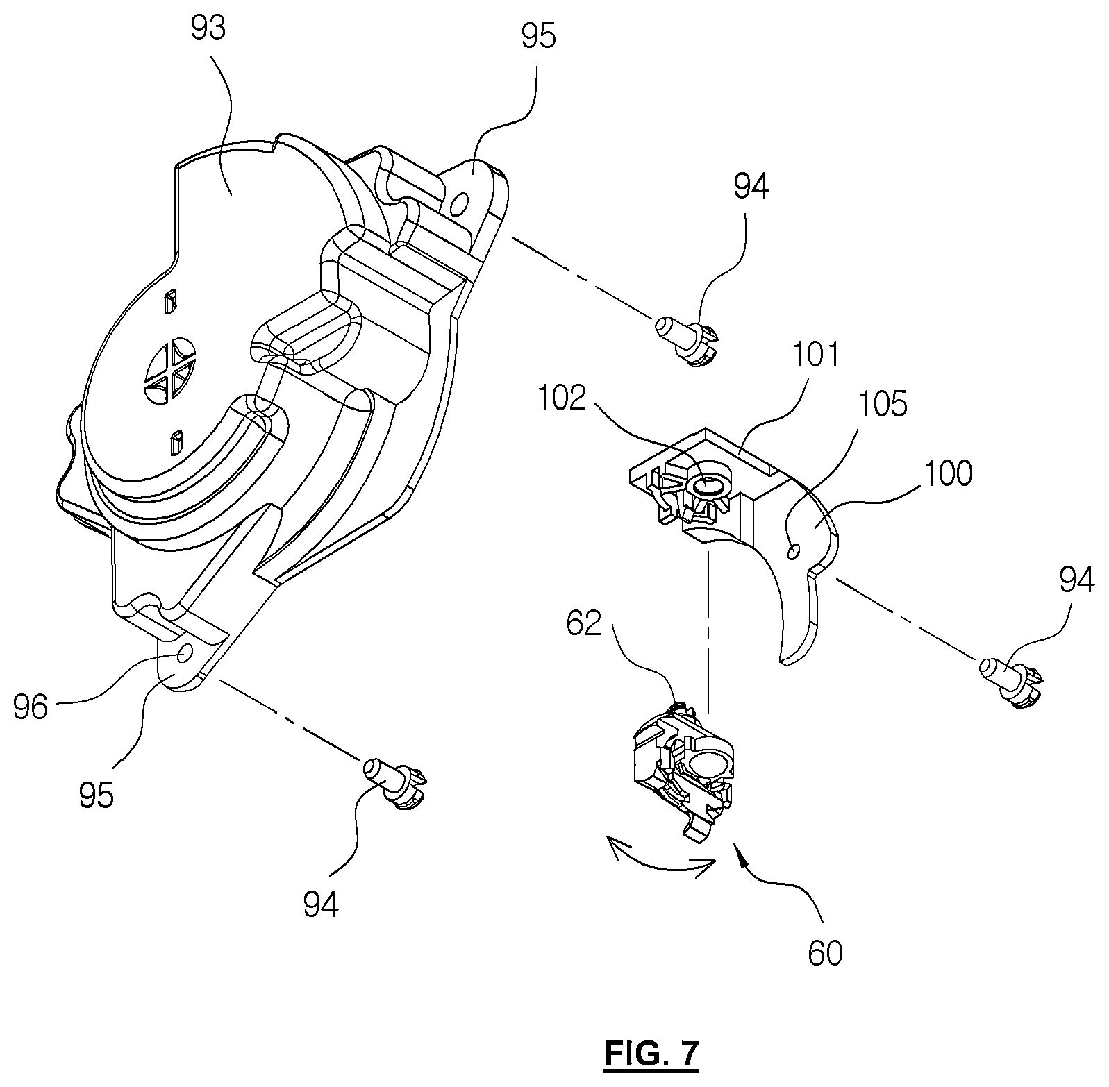 Patent US12139097 Figure 7 – Seat belt retractor having vehicle sensor