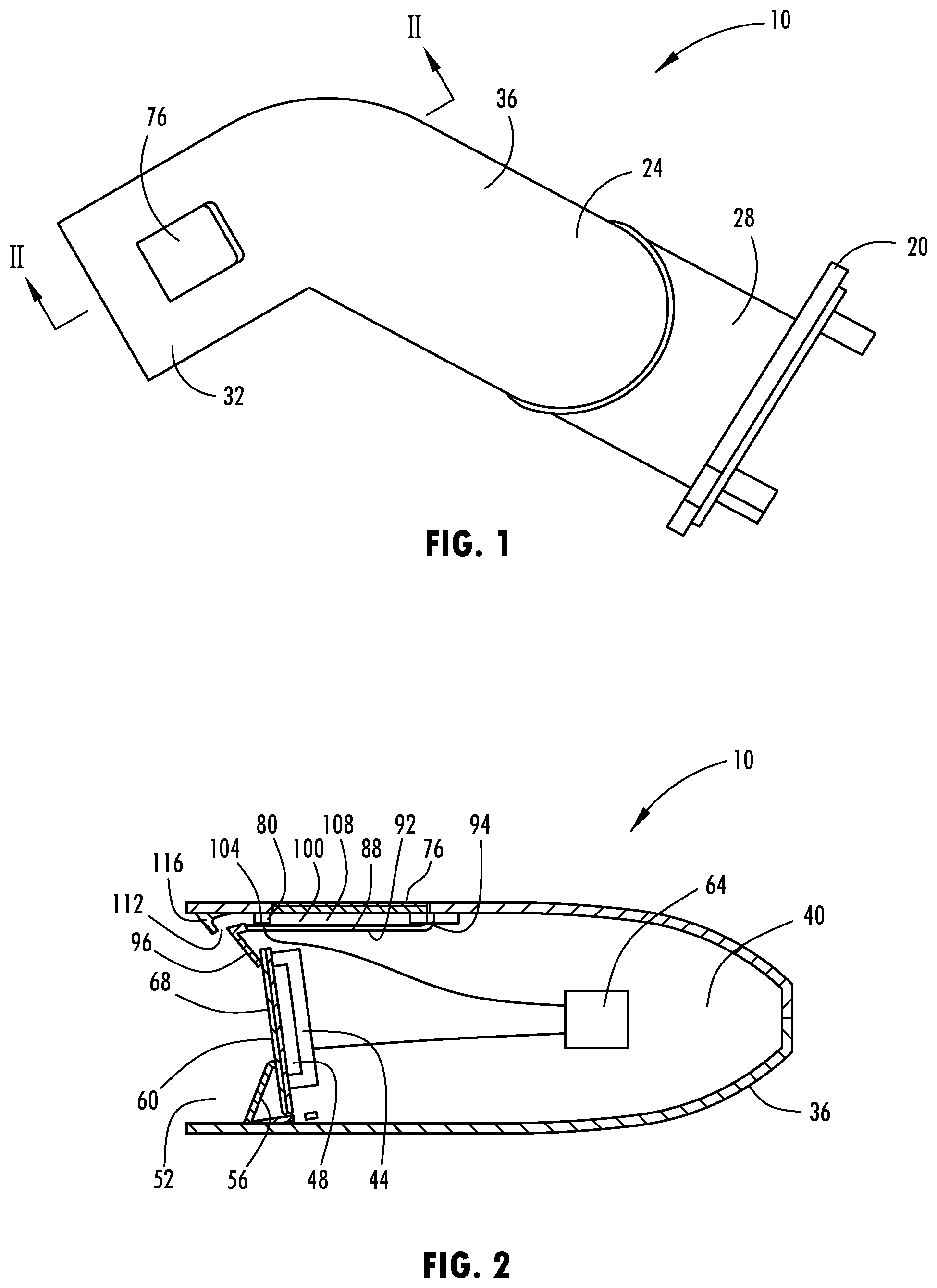 Patent US12139107 Figure 1 – Adjustable air scoop for lens cleaning