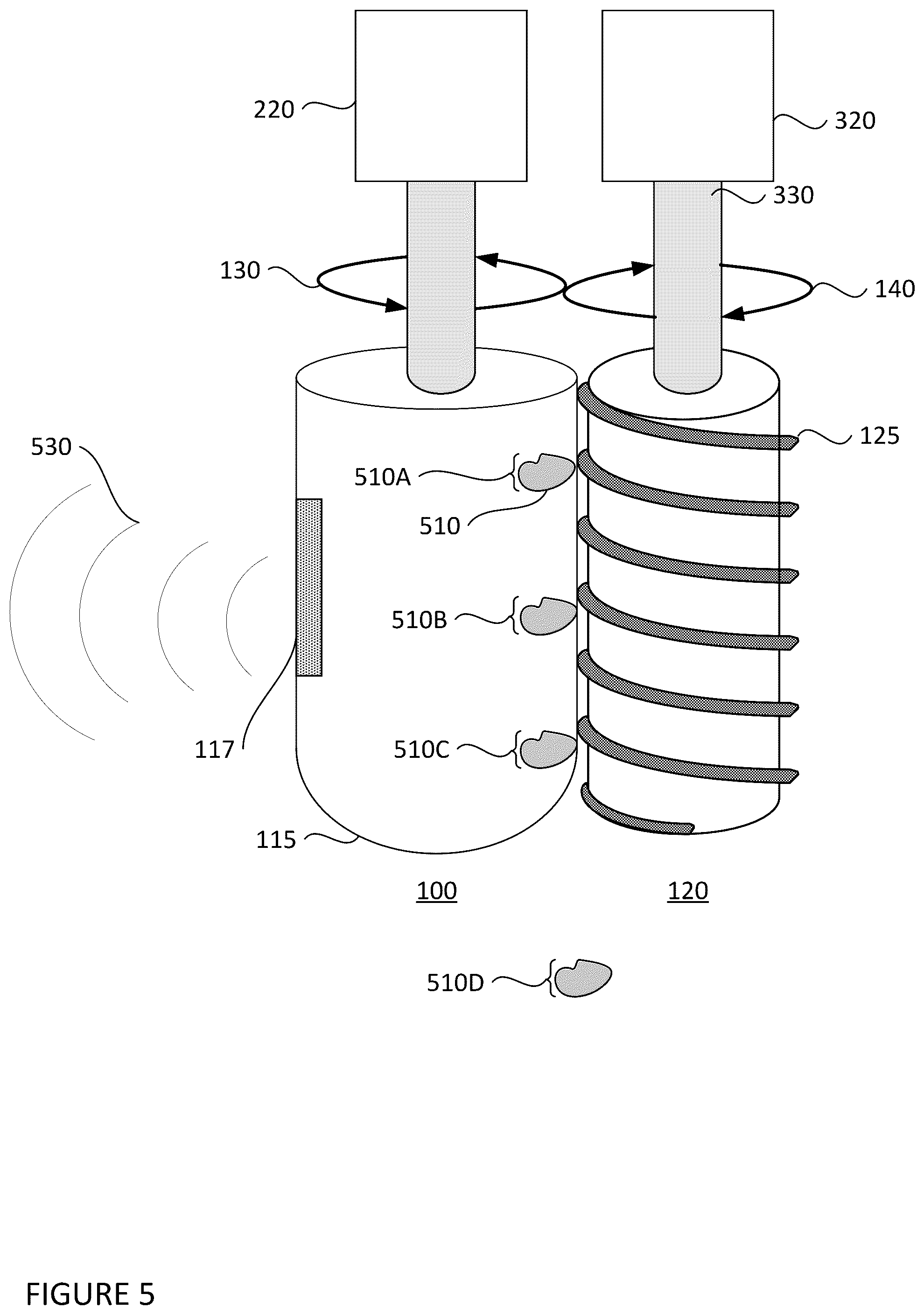 Patent US12139108 Figure 5 – Cleaning device for spinning surface