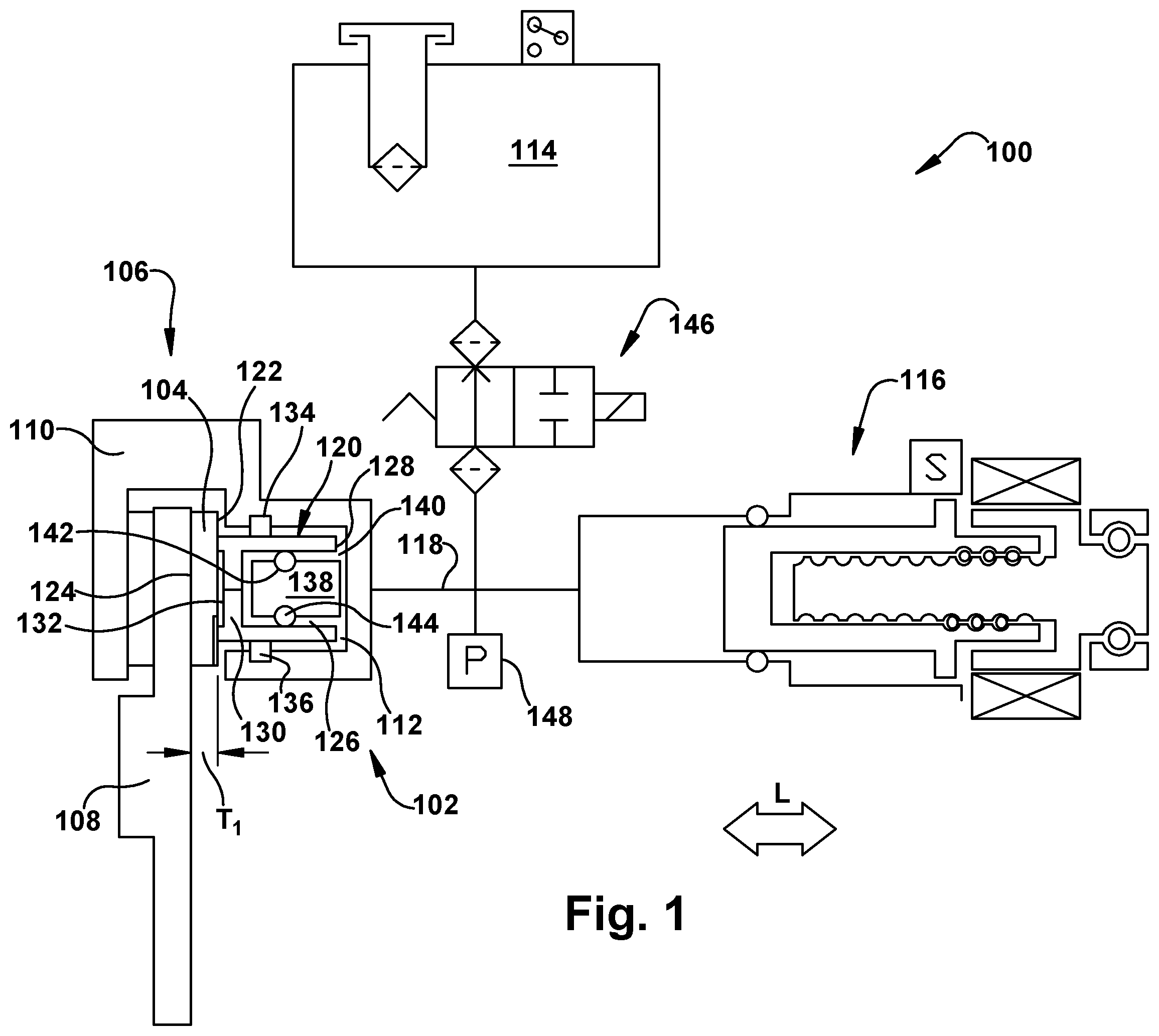 Patent US12139119 — Hydraulic brake wear detection apparatus and method — Figure 1