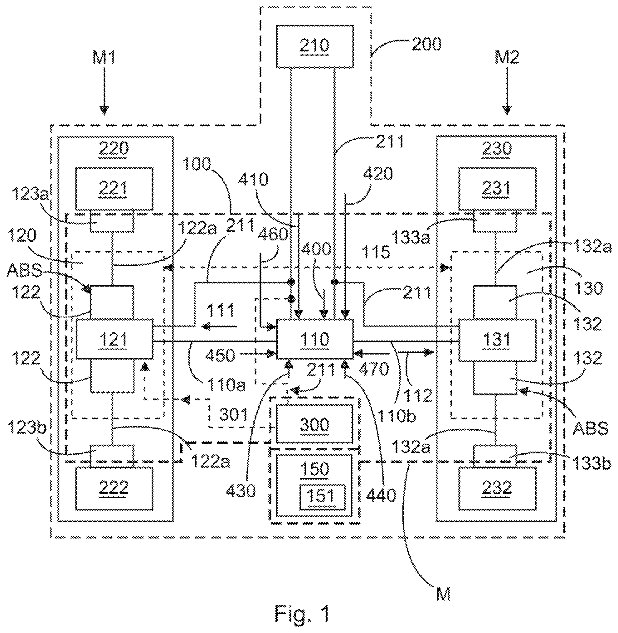 Patent US12139127 Figure 1 – Electric brake system for vehicles