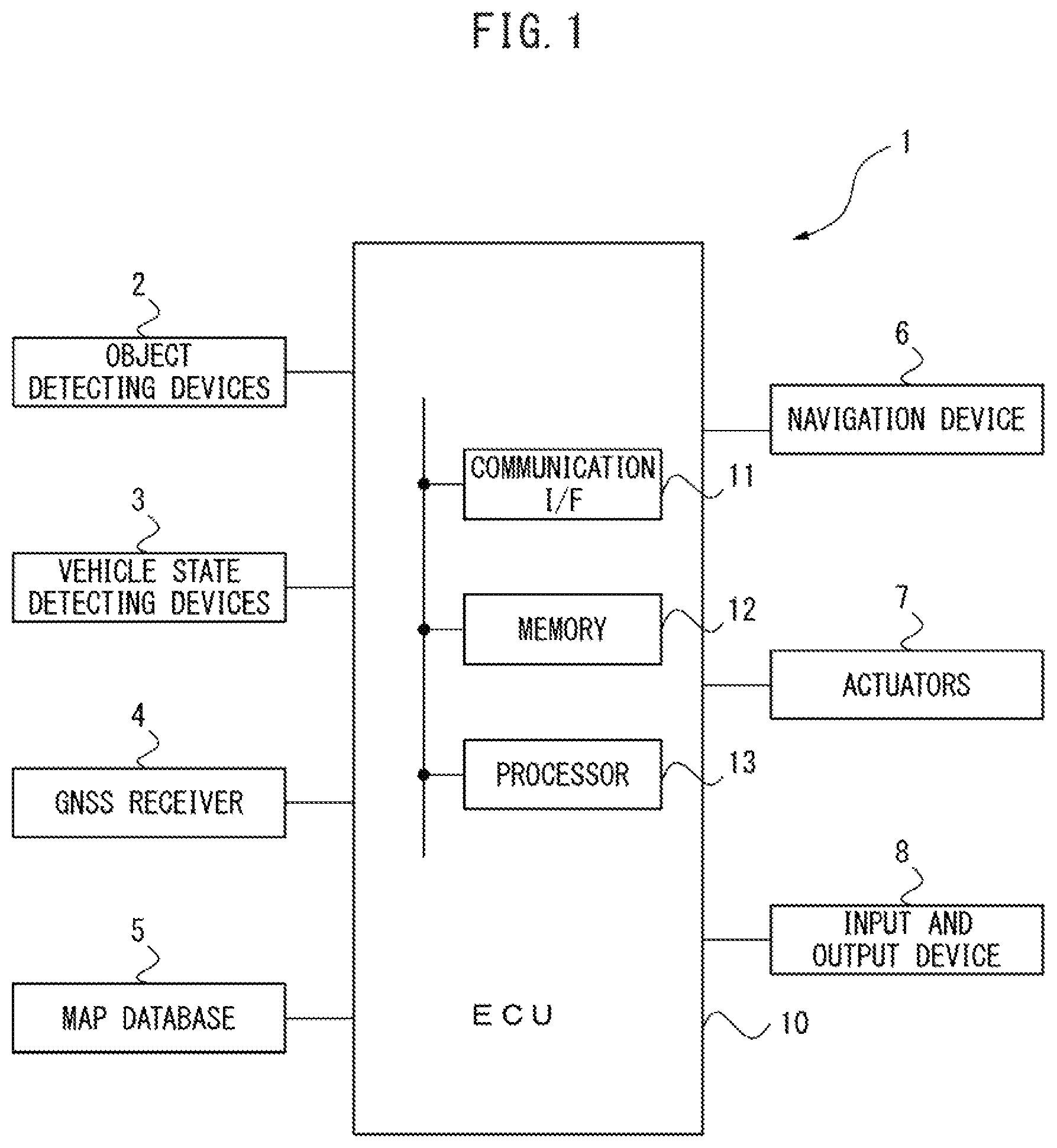 Patent US12139140 Figure 1 – Driving assistance device