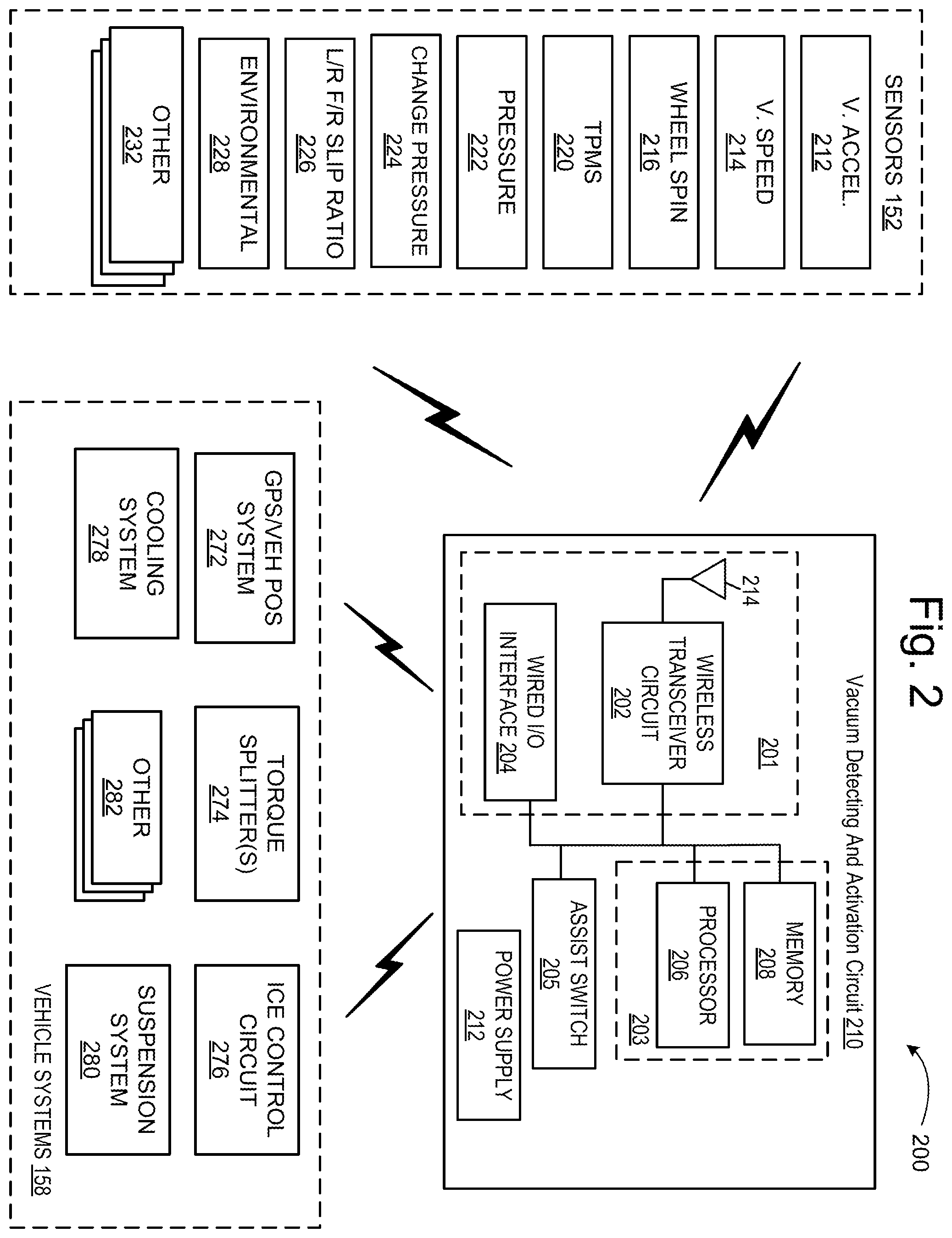 Patent US12139161 Figure 2 – Natural vacuum sensing for garage park detection