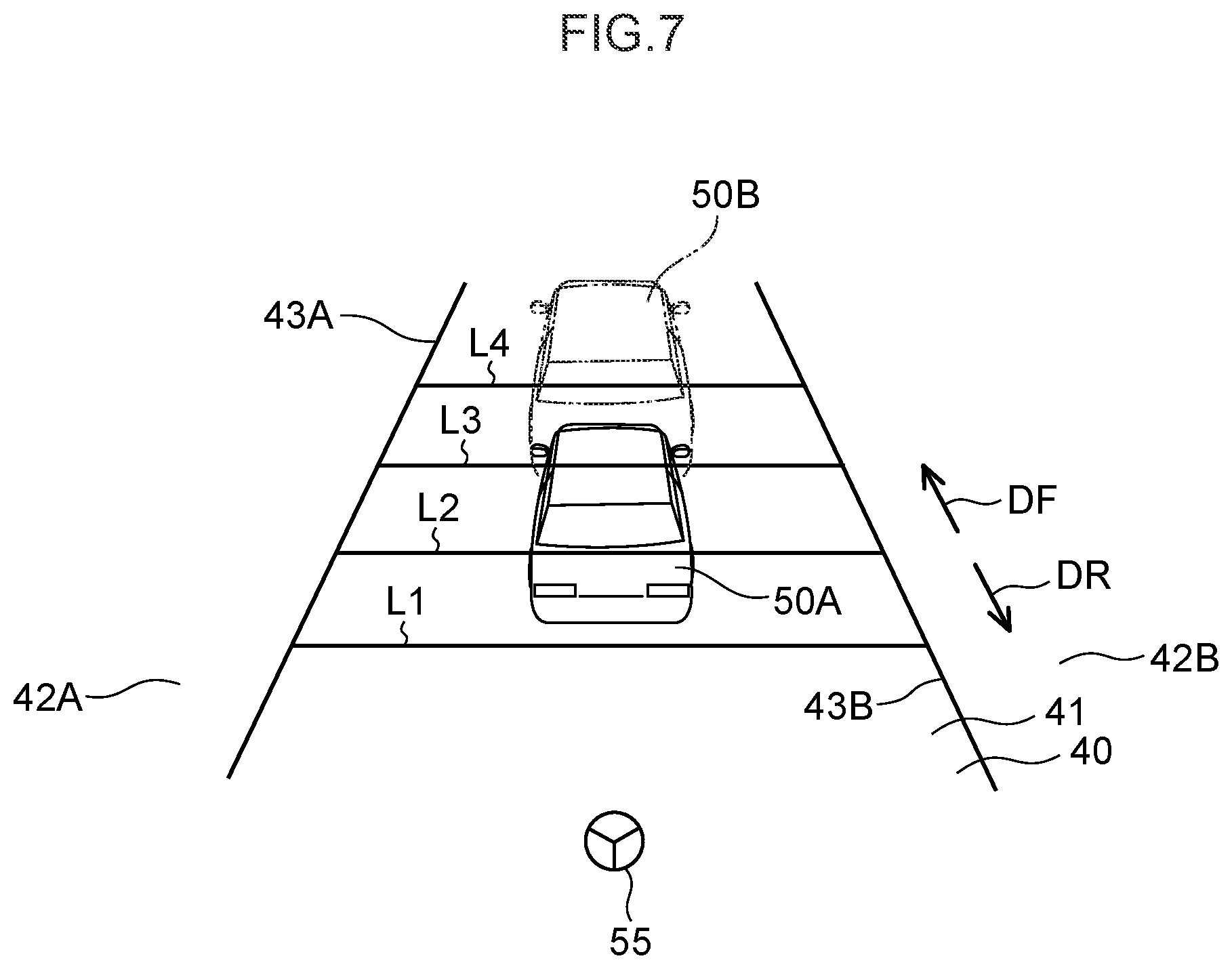 Patent US12139163 Figure 7 – Vehicular display control device, vehicular display device, vehicle, vehicular display control method, and non-transitory recording medium