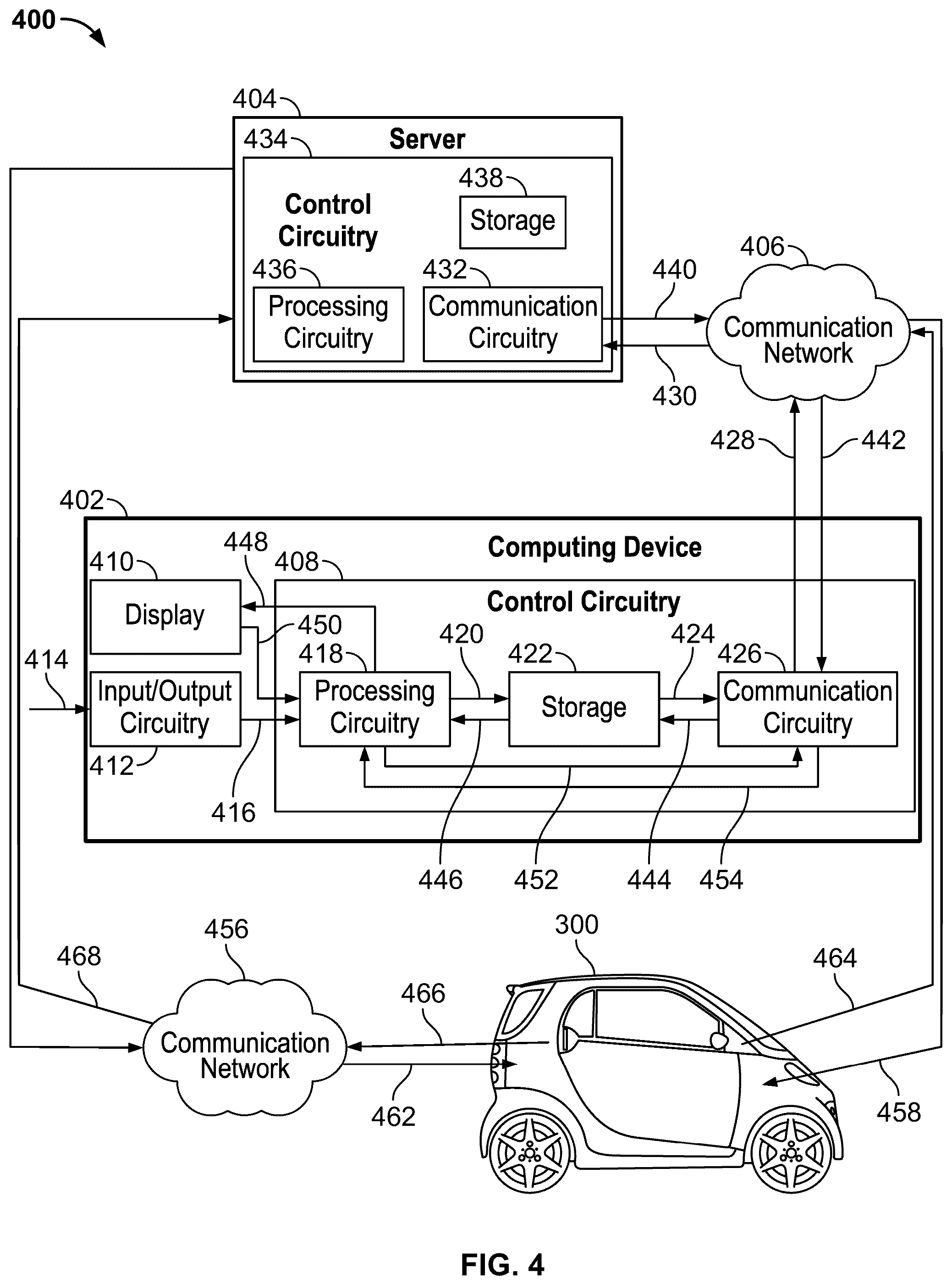 Patent US12139168 Figure 4 – Stationary vehicle impact analysis and decision making with service interface