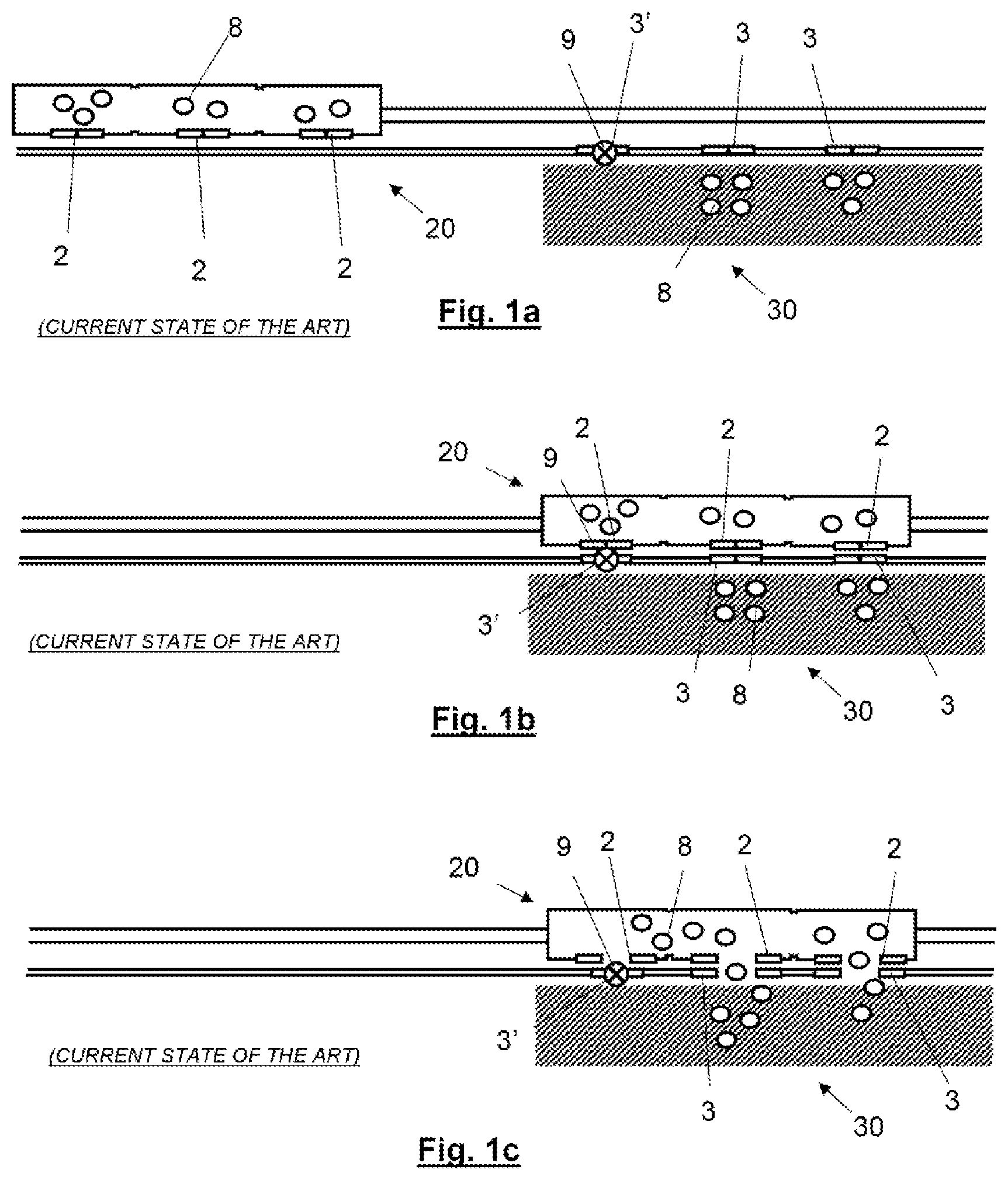 Patent US12139175 Figure 1 – System and method for harmonising the operating status of pairs of doors formed by a train door and a platform door