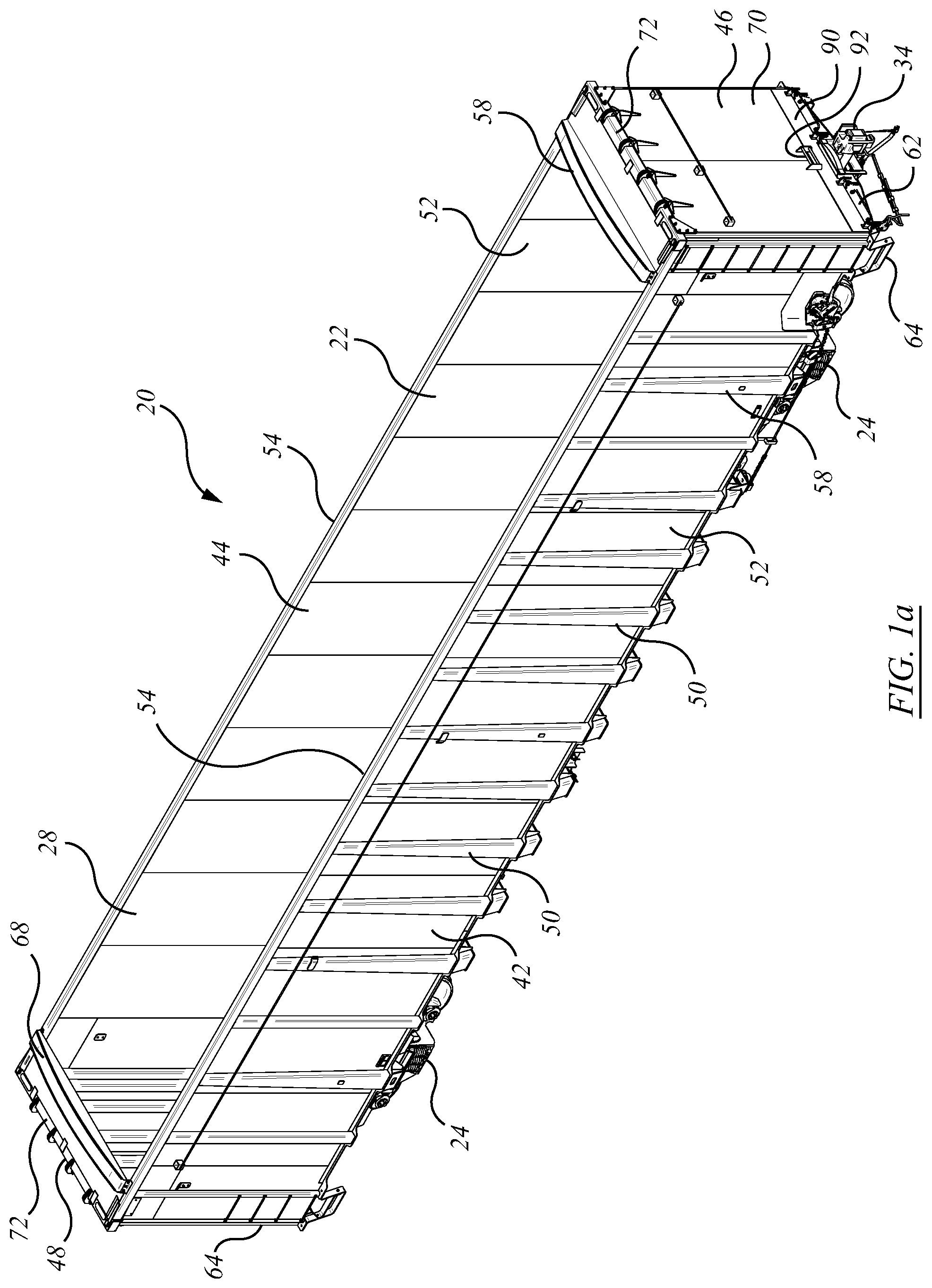 Patent US12139178 Figure 1 – Railroad car and end door assembly therefor