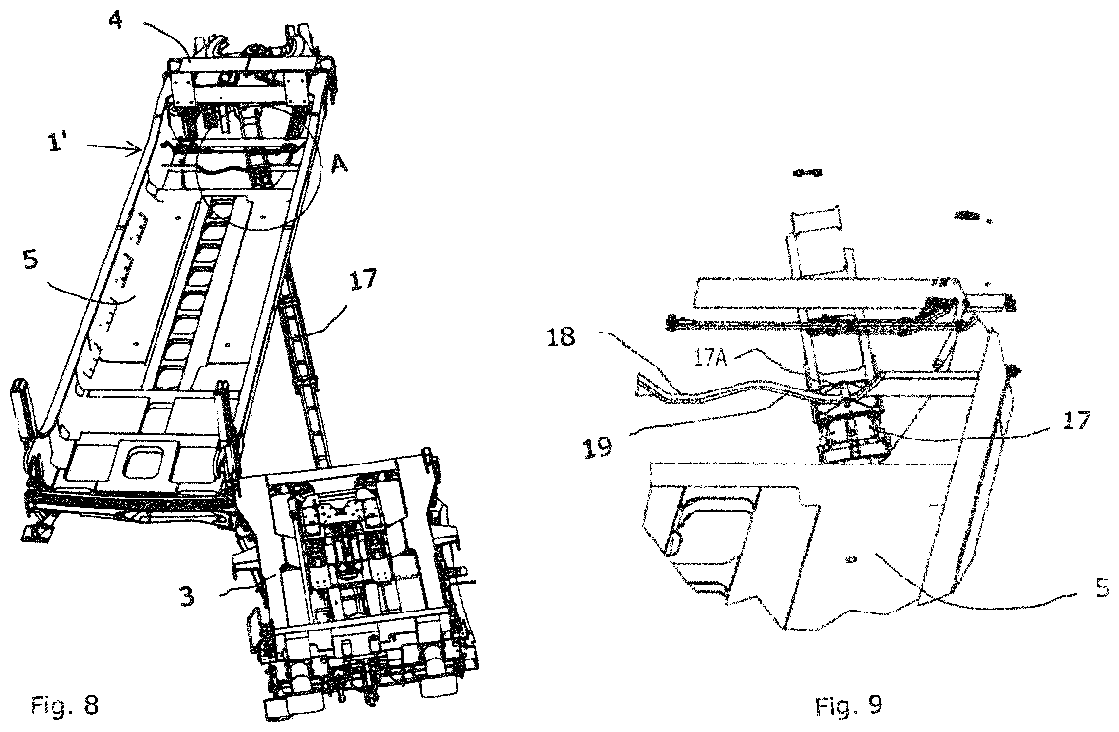 Patent US12139179 Figure 4 – Railway wagon for transportation of semi-trailers and the like