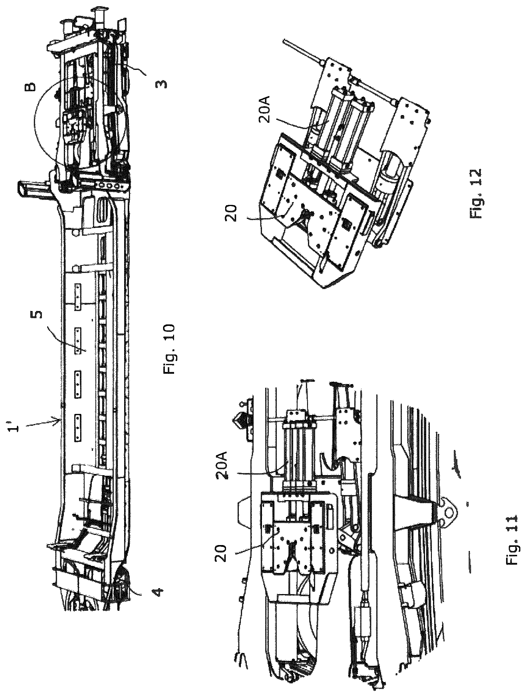 Patent US12139179 Figure 5 – Railway wagon for transportation of semi-trailers and the like