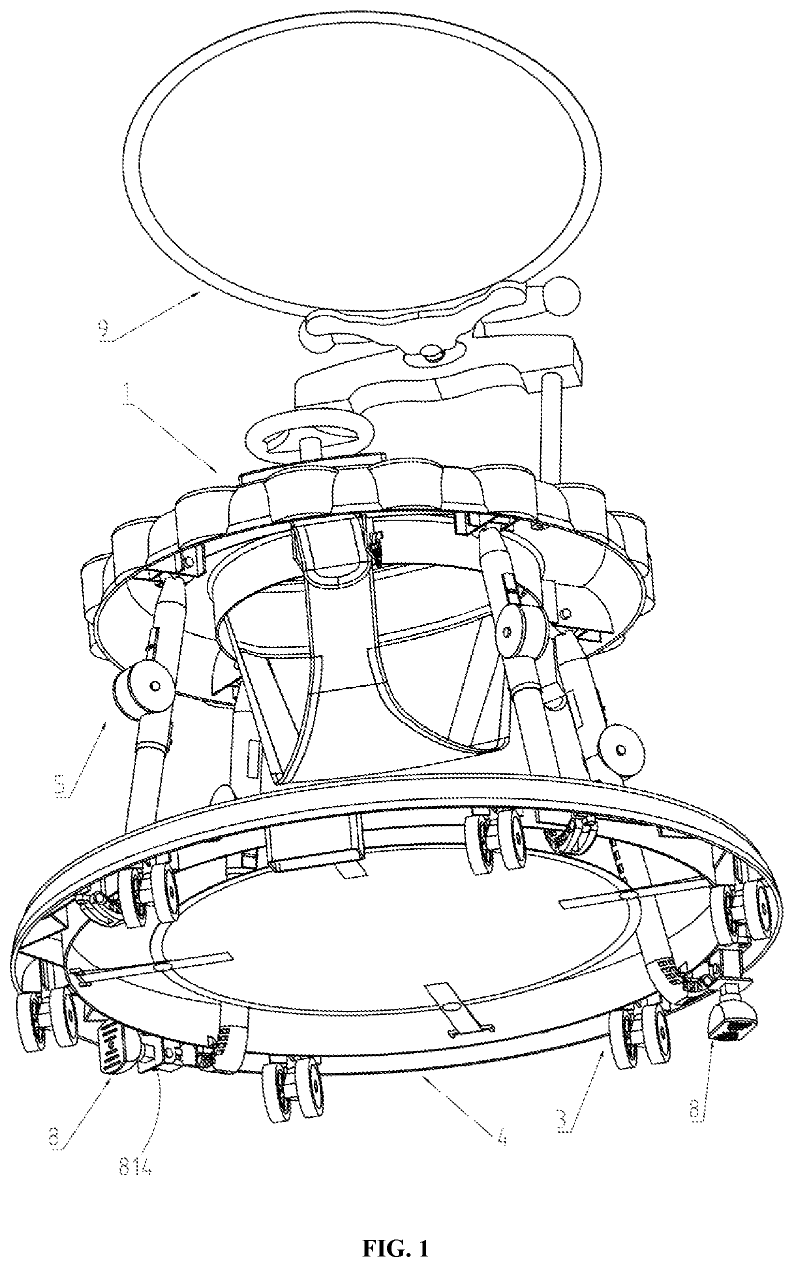 Patent US12139186 Figure 1 – Baby walker