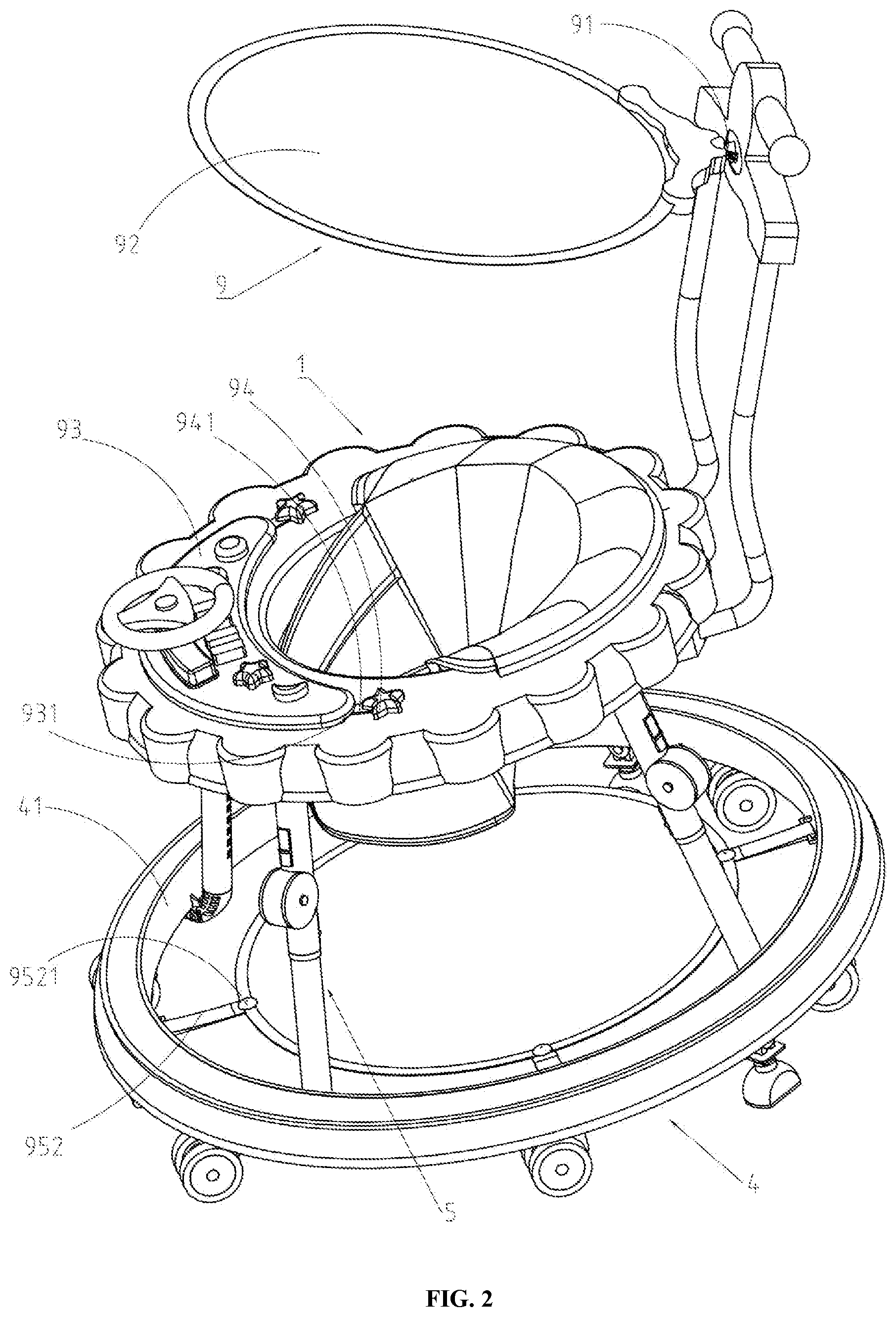 Patent US12139186 Figure 2 – Baby walker