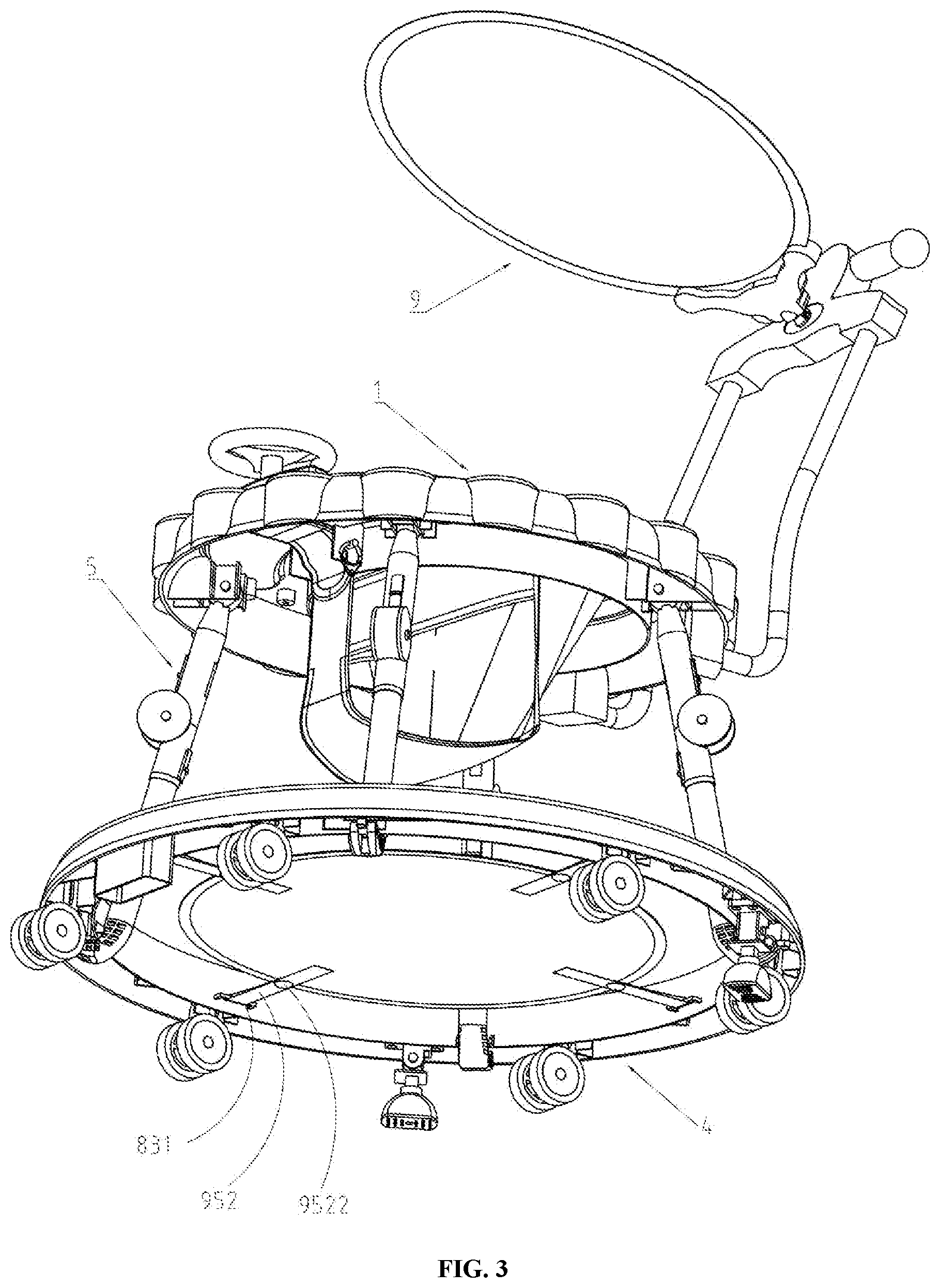 Patent US12139186 Figure 3 – Baby walker