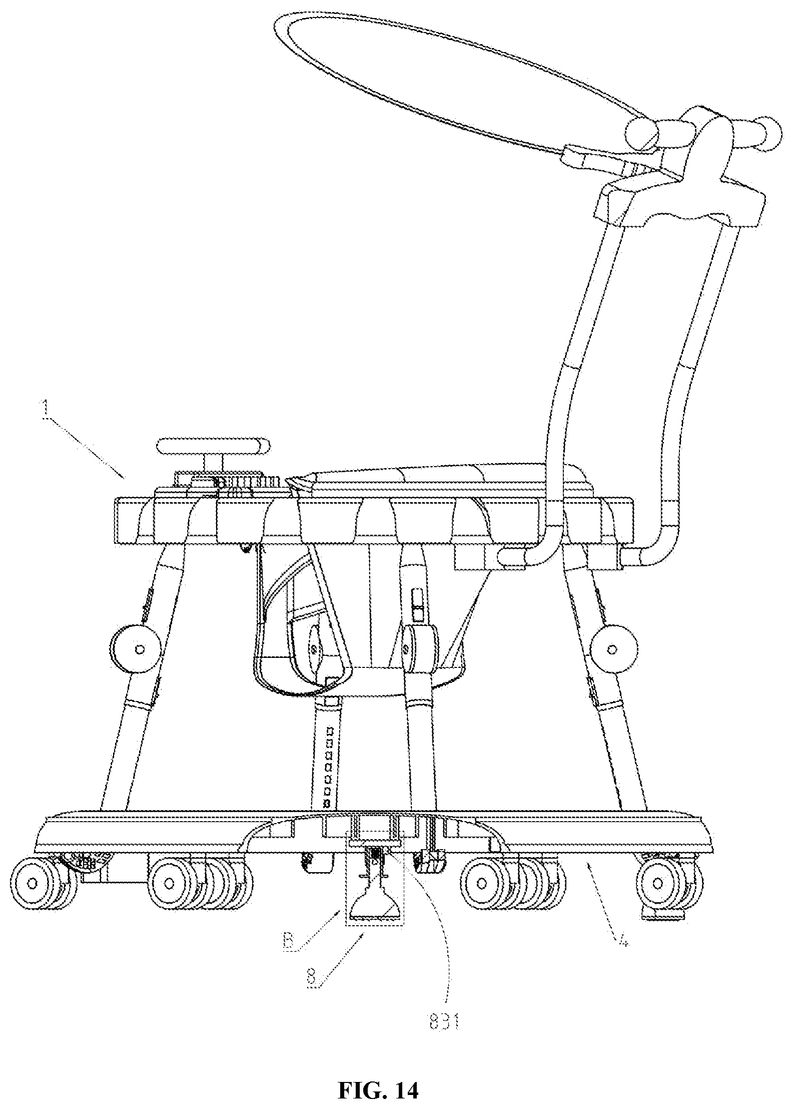 Patent US12139186 Figure 14 – Baby walker