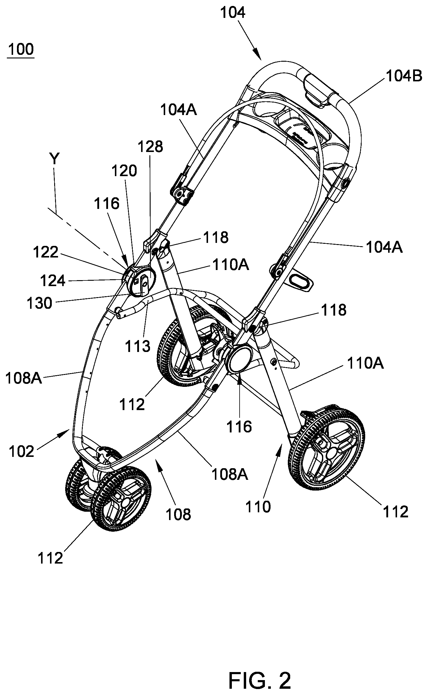 Patent US12139187 Figure 2 – Child stroller apparatus
