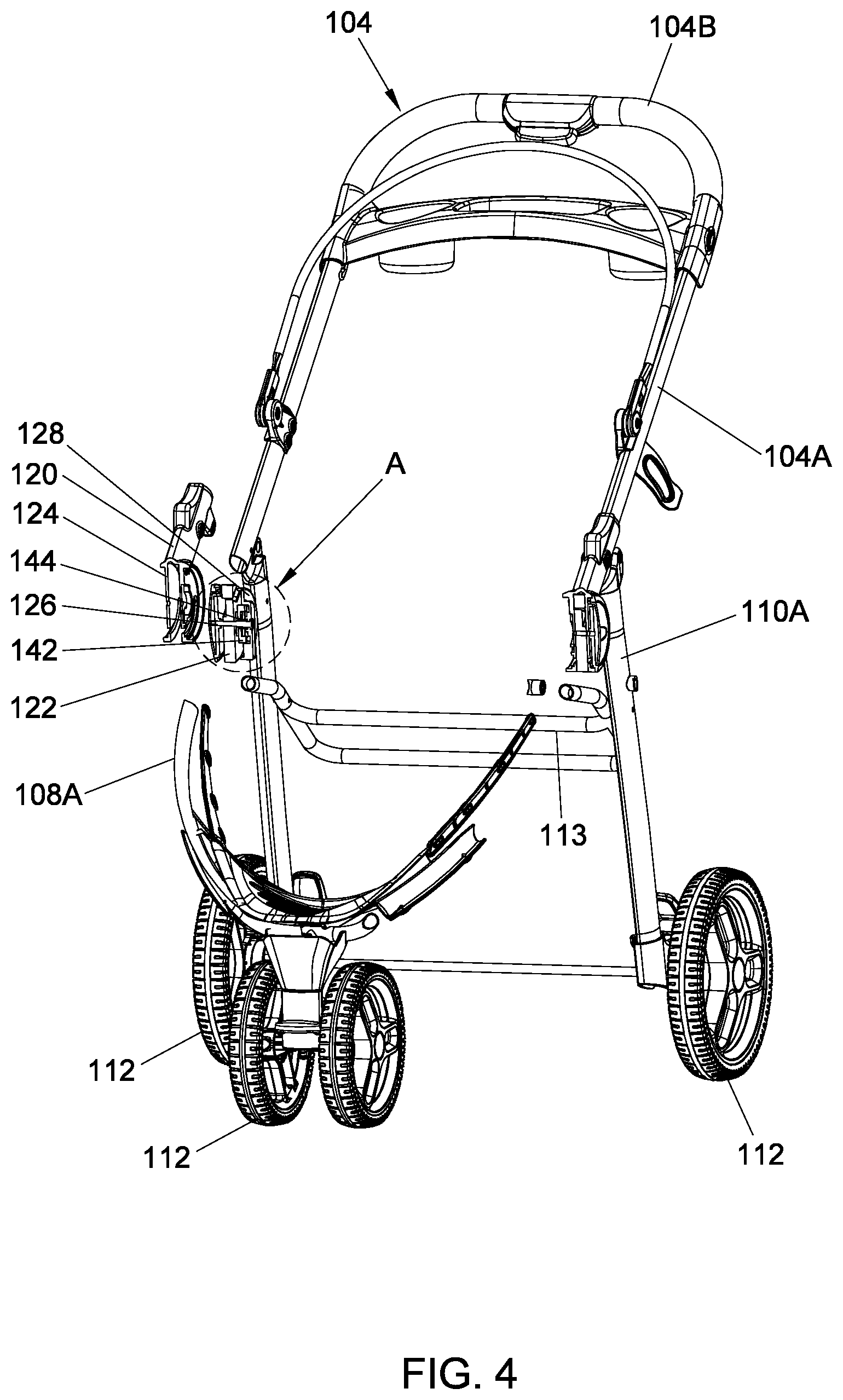 Patent US12139187 Figure 4 – Child stroller apparatus