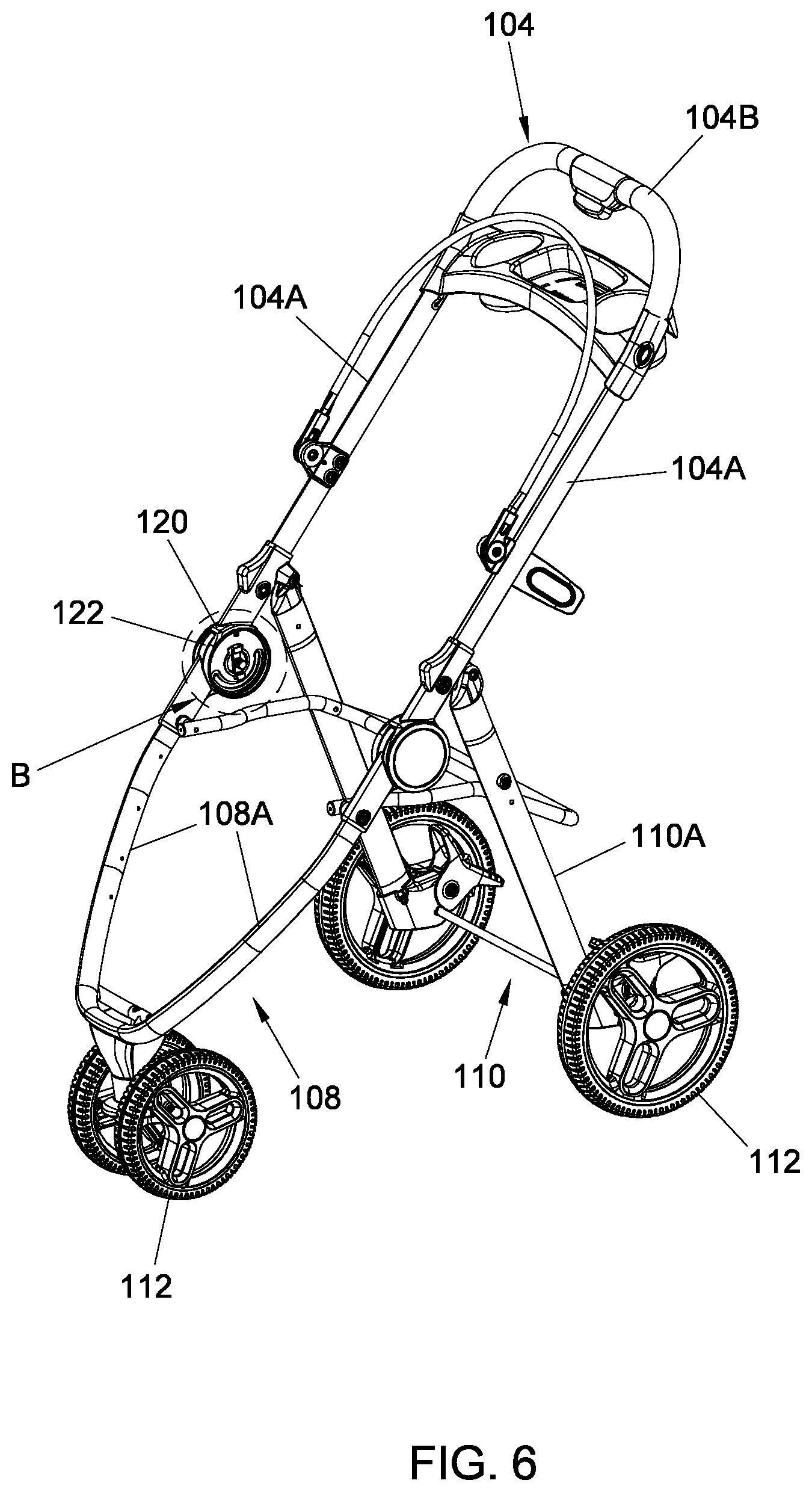Patent US12139187 Figure 6 – Child stroller apparatus