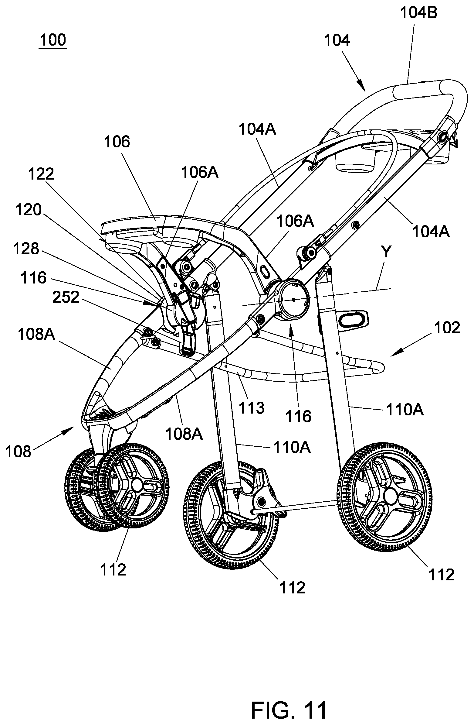 Patent US12139187 Figure 11 – Child stroller apparatus