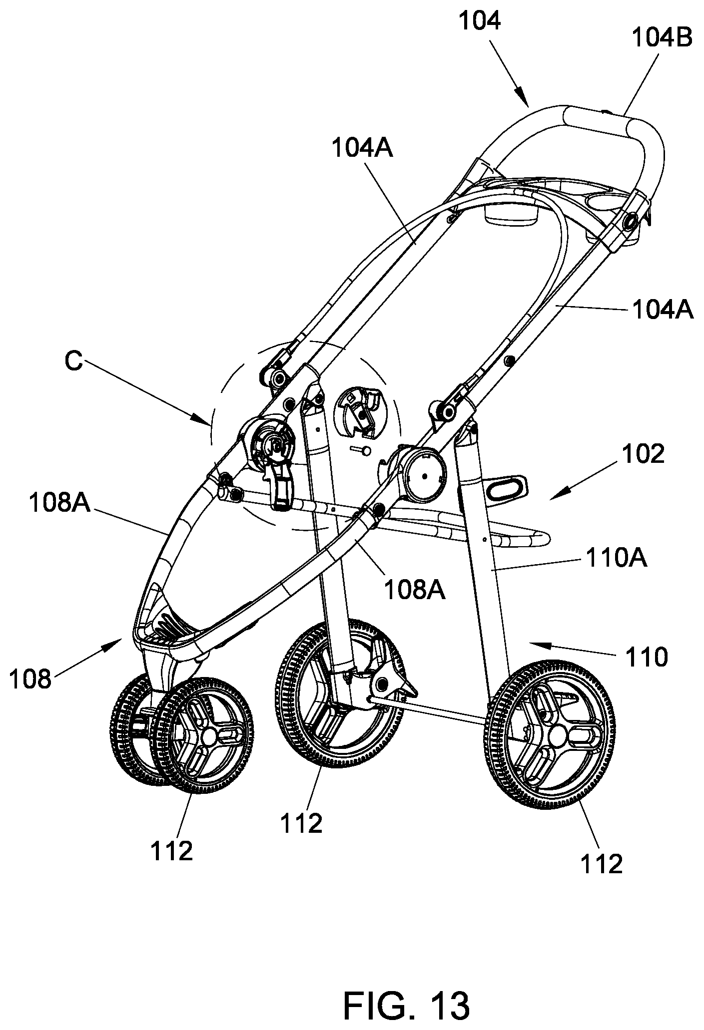 Patent US12139187 Figure 13 – Child stroller apparatus