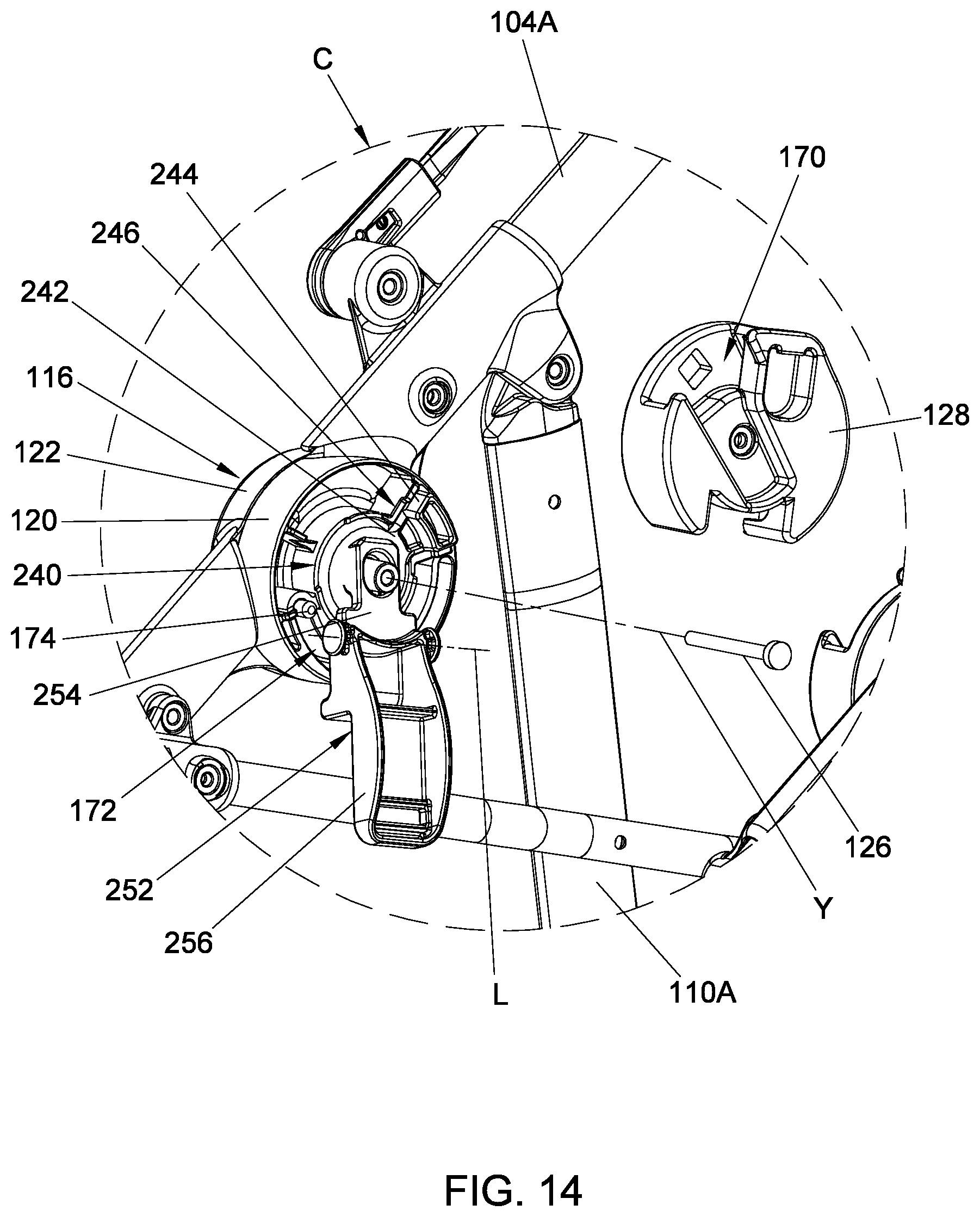 Patent US12139187 Figure 14 – Child stroller apparatus