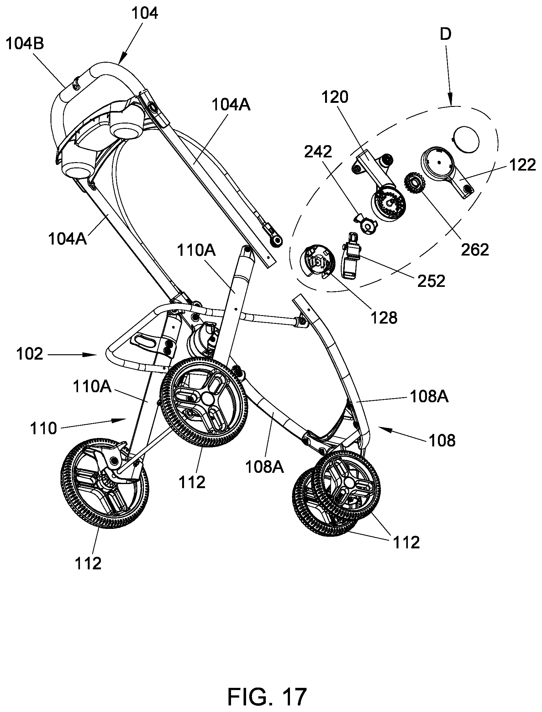 Patent US12139187 Figure 17 – Child stroller apparatus