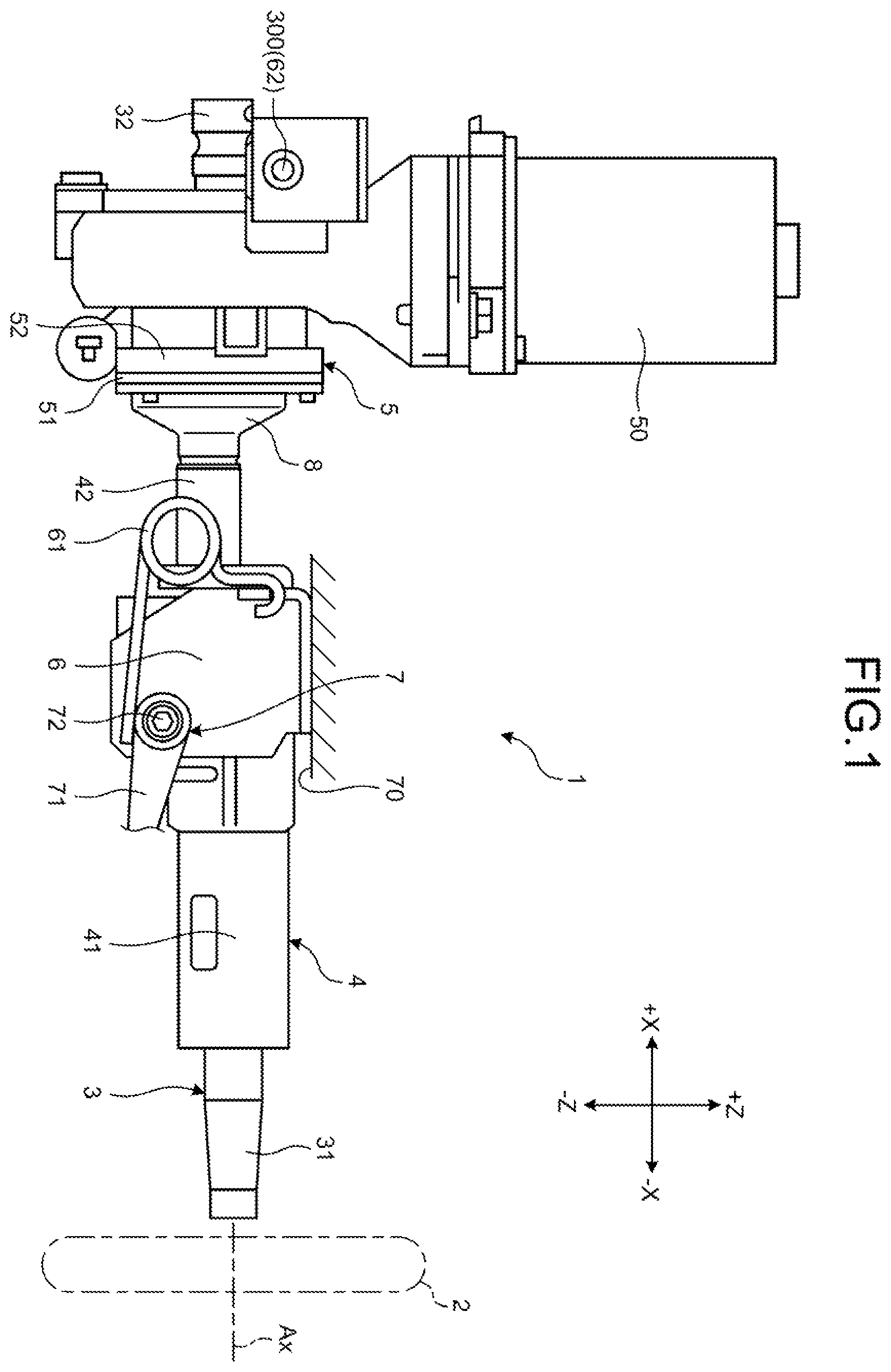 Patent US12139190 Figure 1 – Steering device