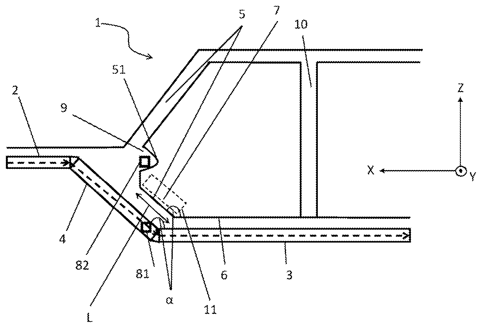 Patent US12139200 Figure 1 – Front-end structure for a vehicle