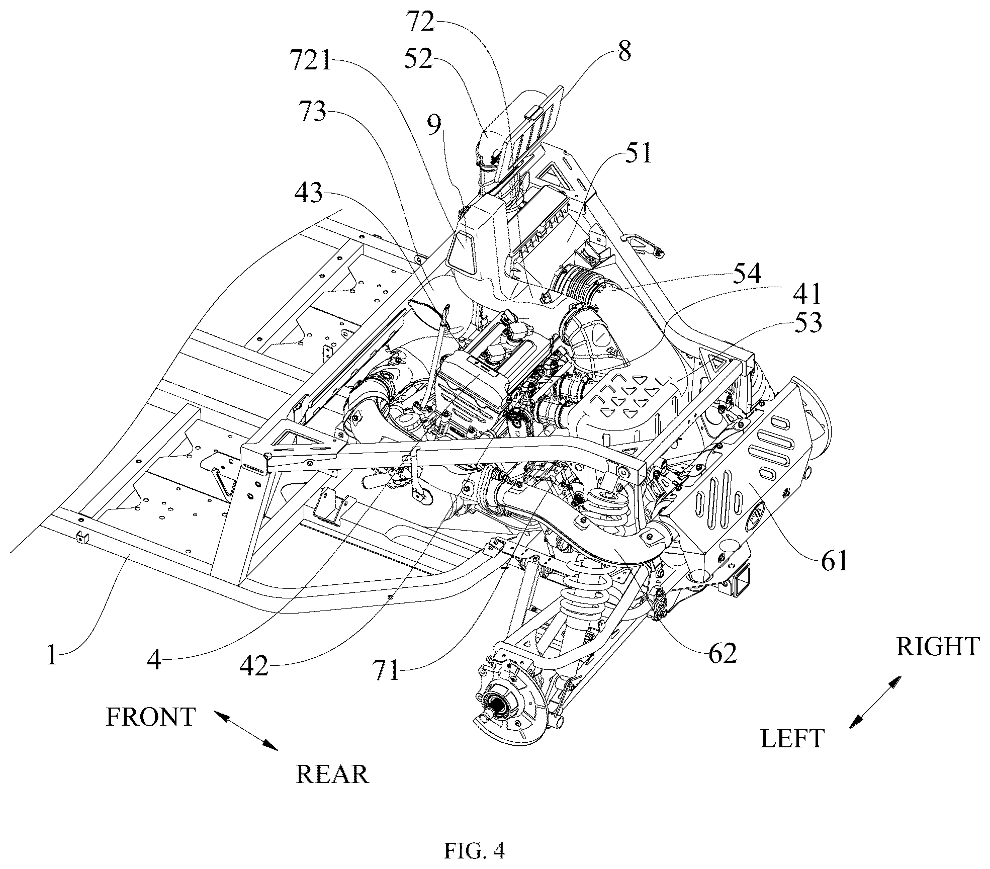Patent US12139201 Figure 4 – All-terrain vehicle