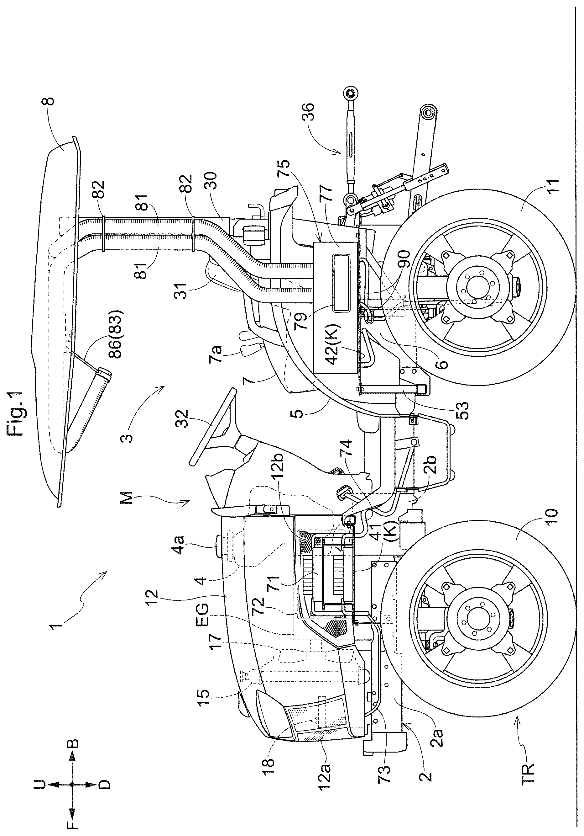 Patent US12139204 Figure 1 – Work vehicle