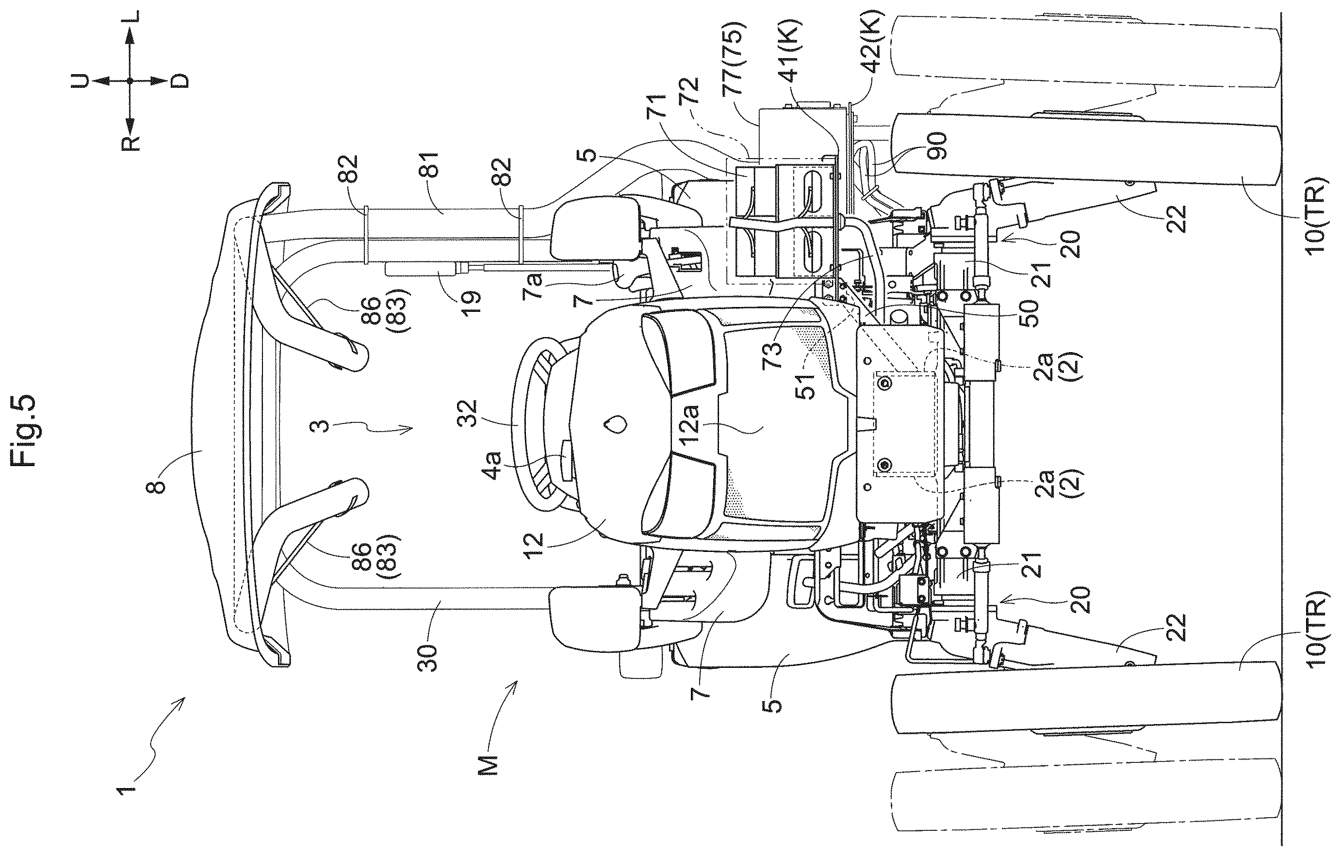 Patent US12139204 Figure 5 – Work vehicle