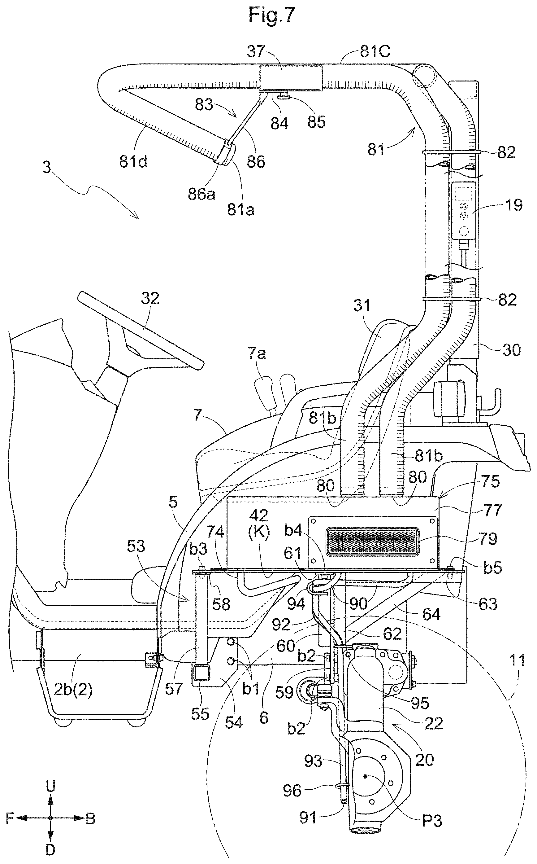 Patent US12139204 Figure 7 – Work vehicle