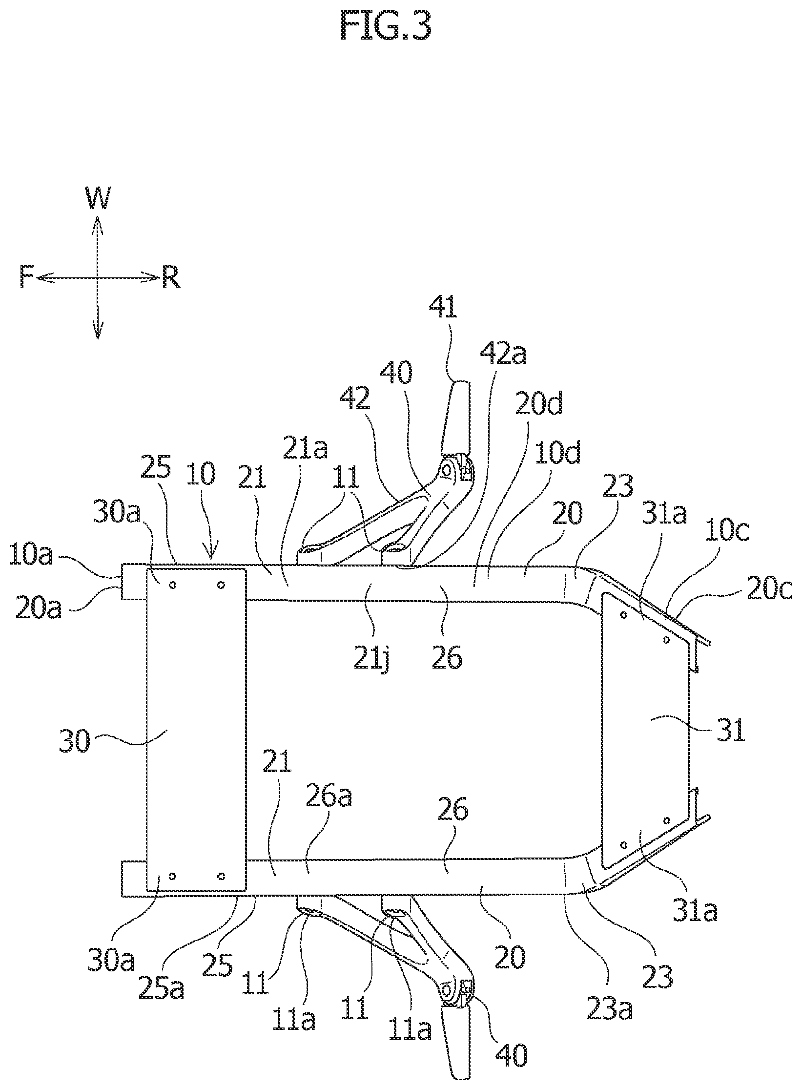 Patent US12139225 Figure 3 – Motorcycle seat rail and method of manufacturing the same