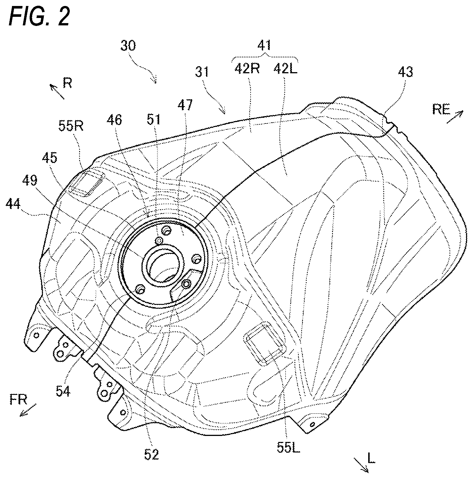 Patent US12139227 Figure 2 – Fuel tank and method for manufacturing fuel tank