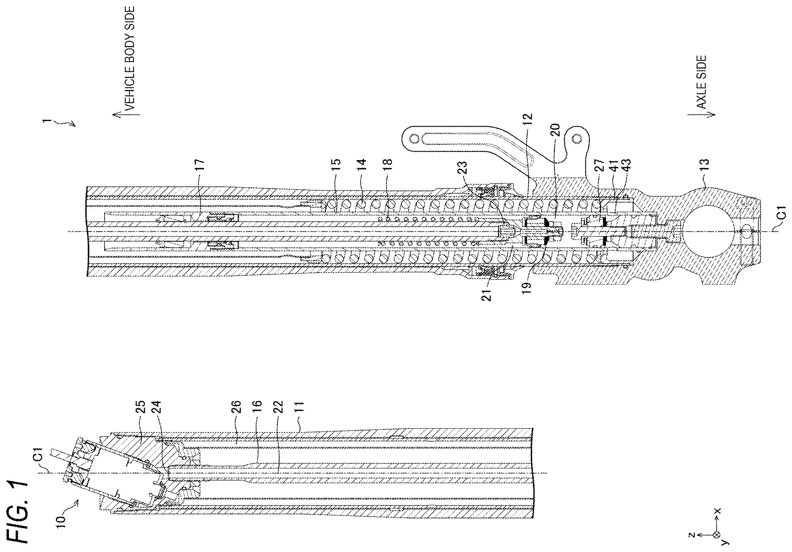 Patent US12139231 Figure 1 – Hydraulic shock absorber