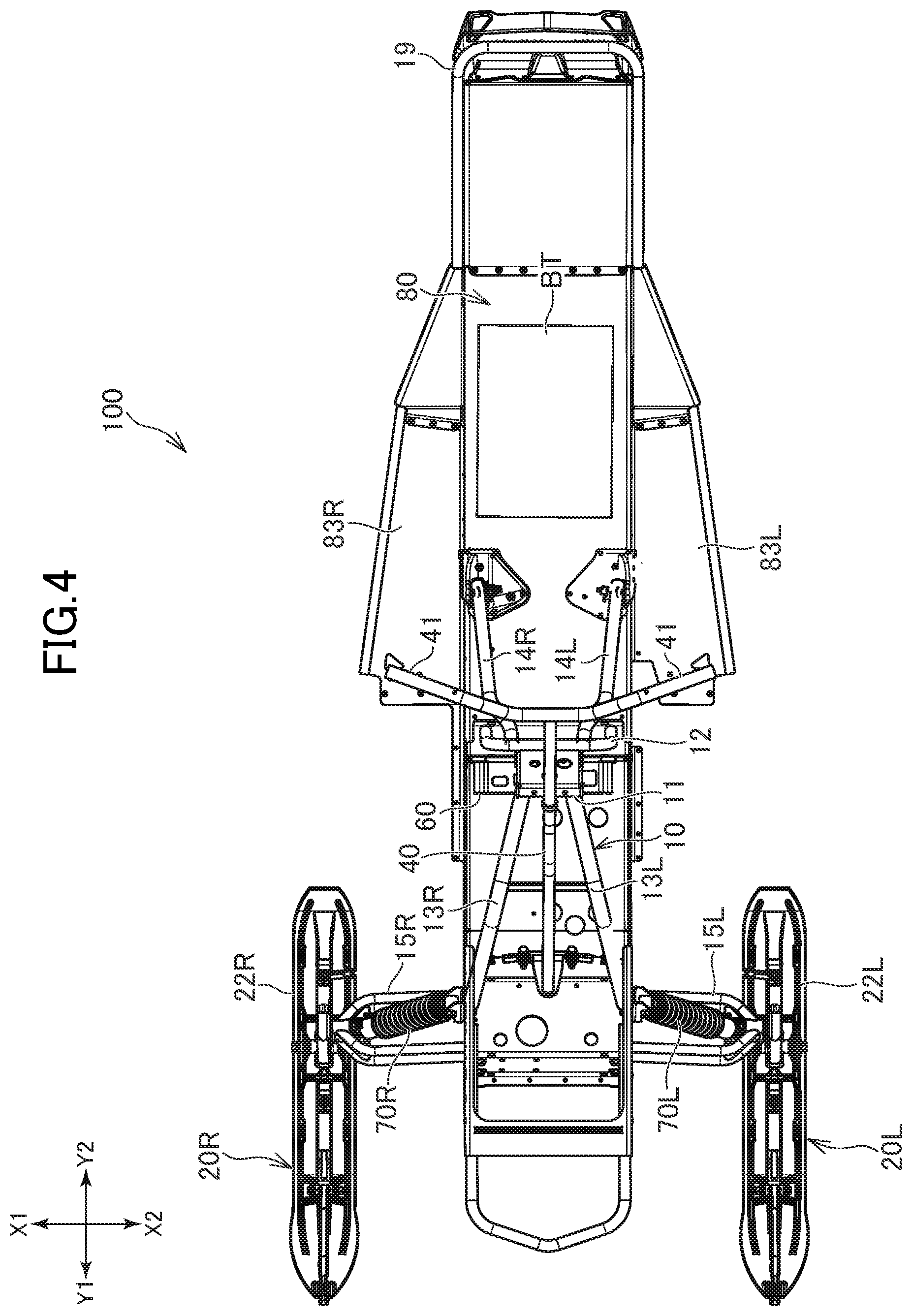 Patent US12139233 Figure 4 – Electric snowmobile