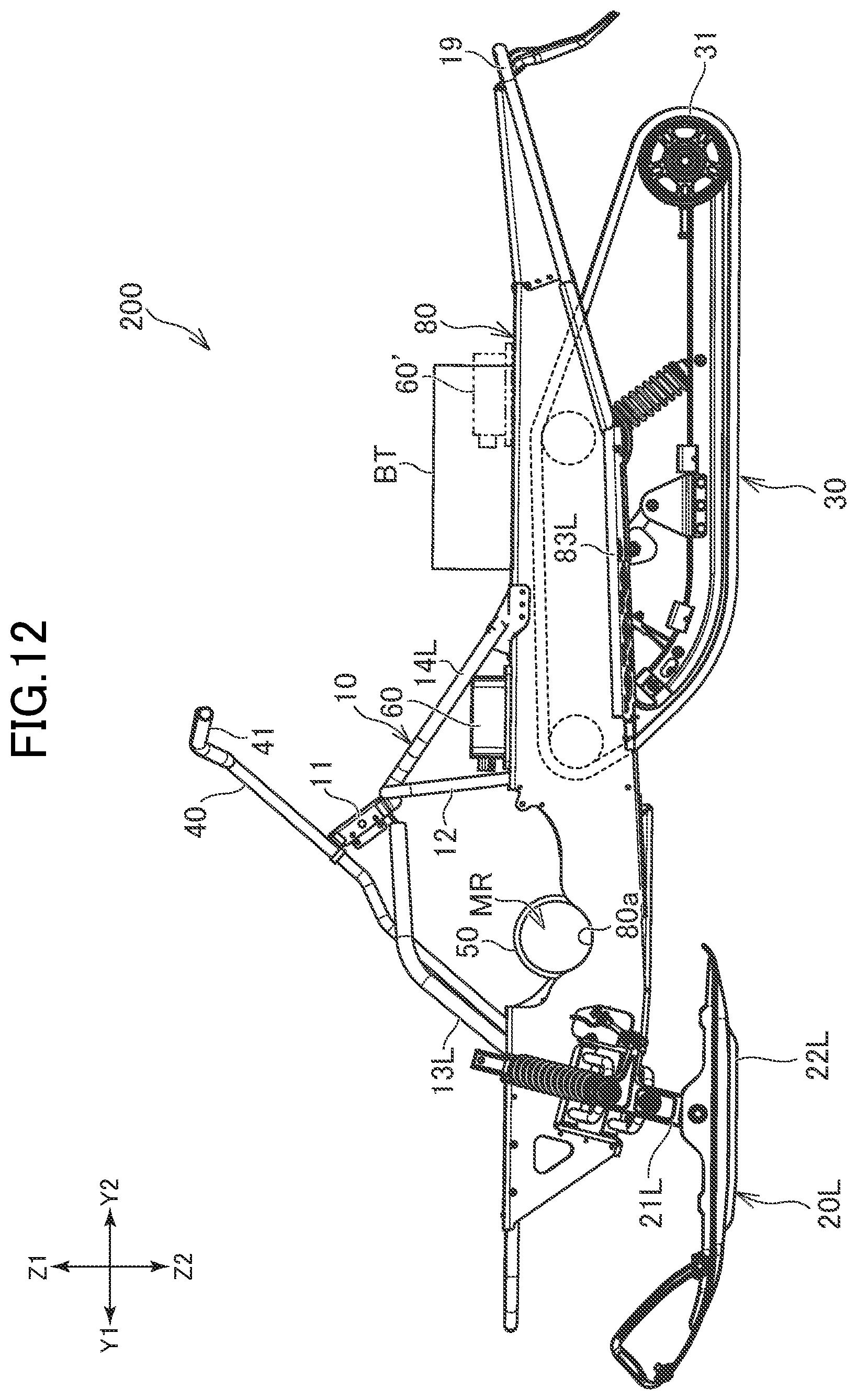 Patent US12139233 Figure 12 – Electric snowmobile