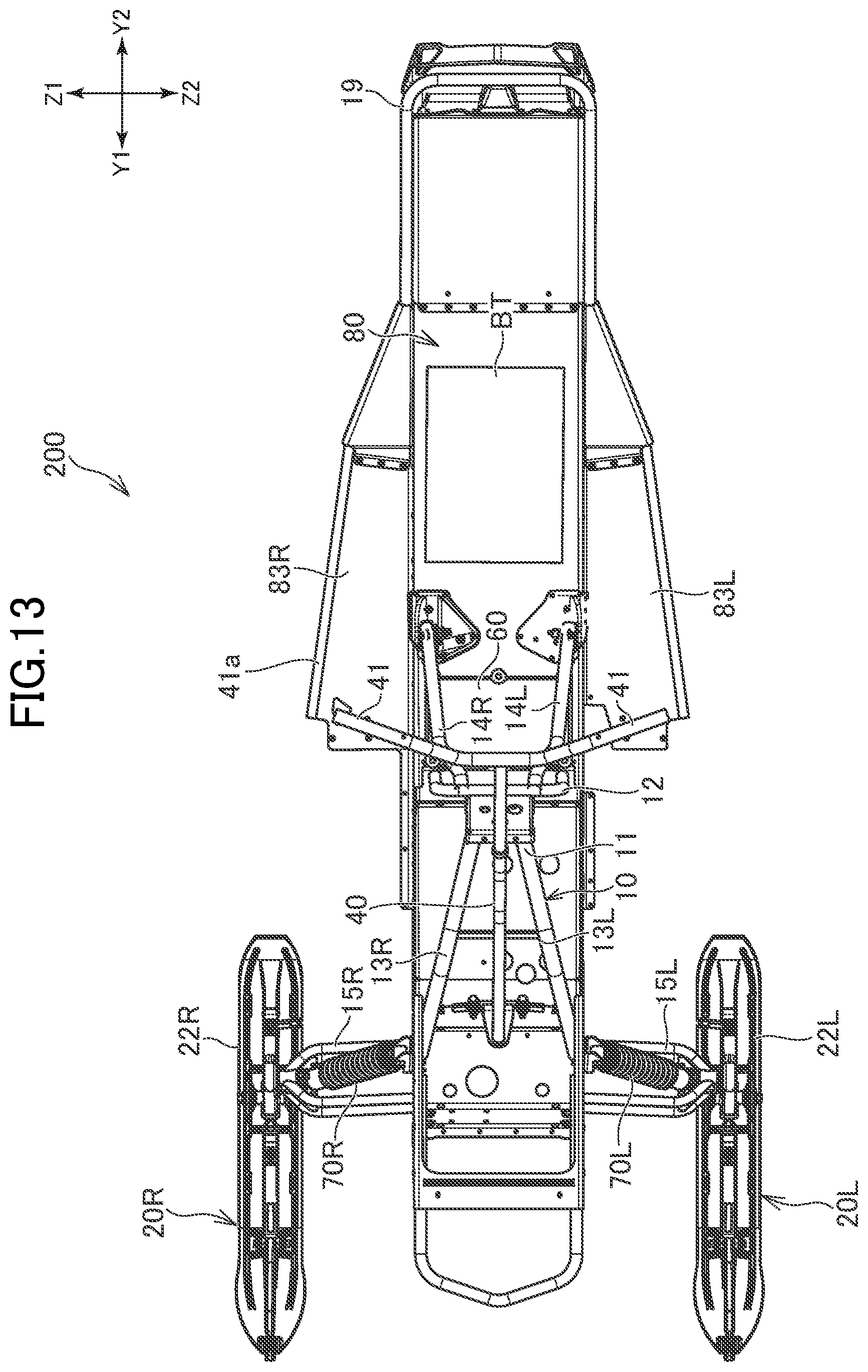 Patent US12139233 Figure 13 – Electric snowmobile