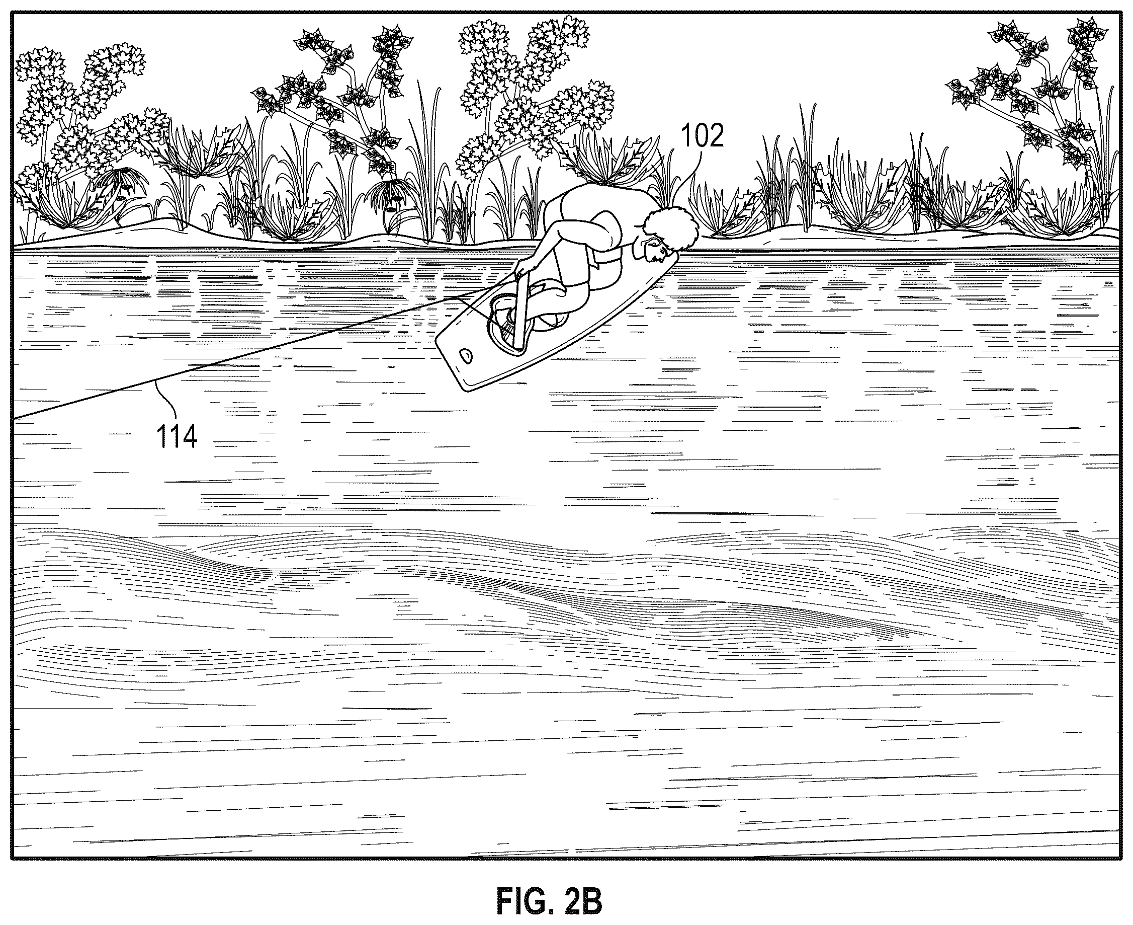 Patent US12139236 Figure 5 – Water sports boat with foil displacement system