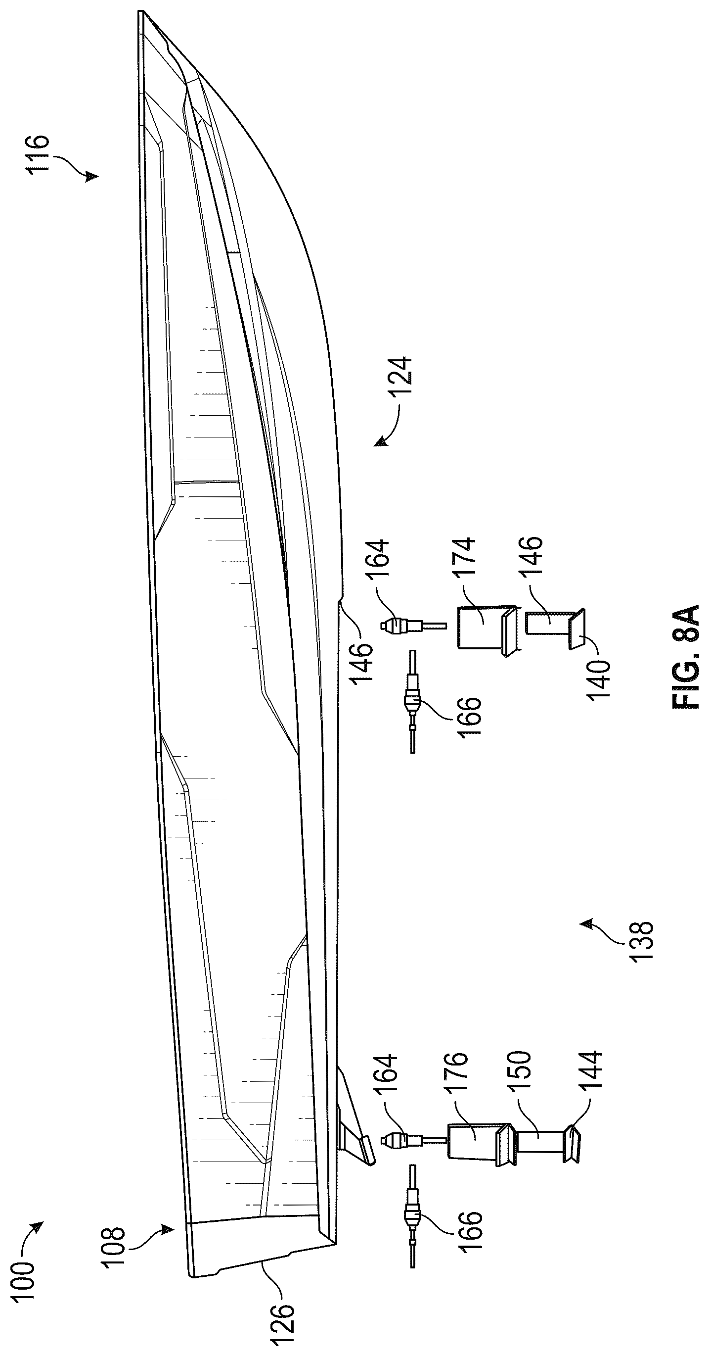 Patent US12139236 Figure 17 – Water sports boat with foil displacement system