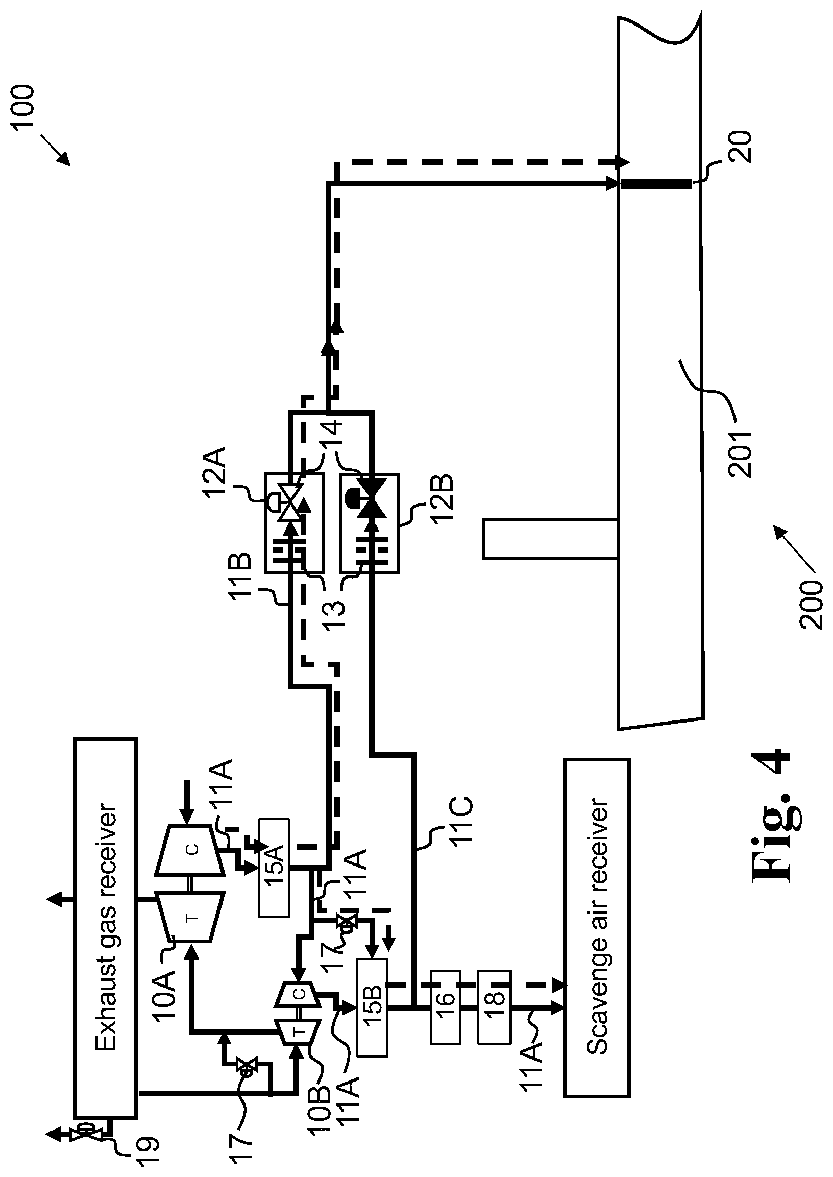 Patent US12139237 Figure 4 – Air supply system for a hull of a vessel and a vessel comprising the air supply system