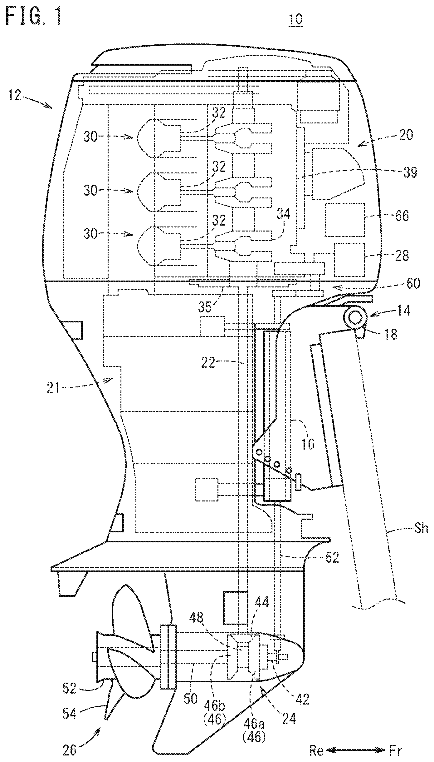 Patent US12139240 — Outboard motor — Figure 1