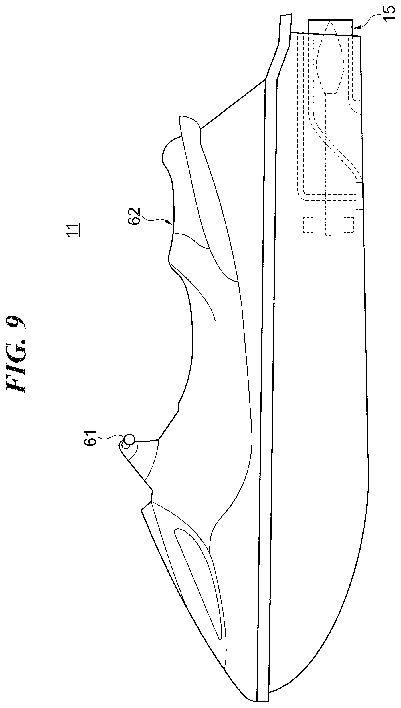 Patent US12139244 Figure 9 – Marine vessel and marine propulsion unit