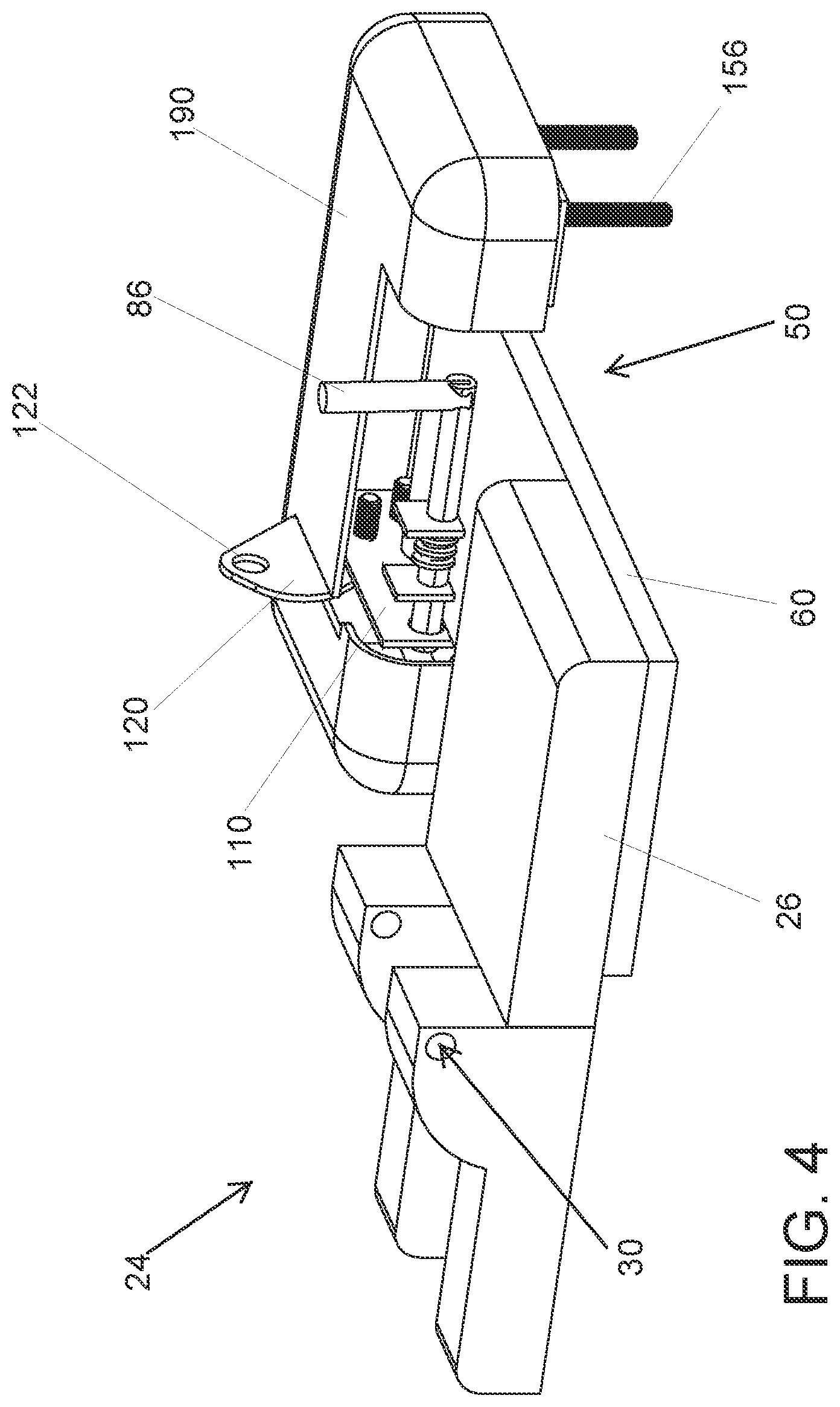 Patent US12139245 Figure 4 – Trolling motor pontoon mount