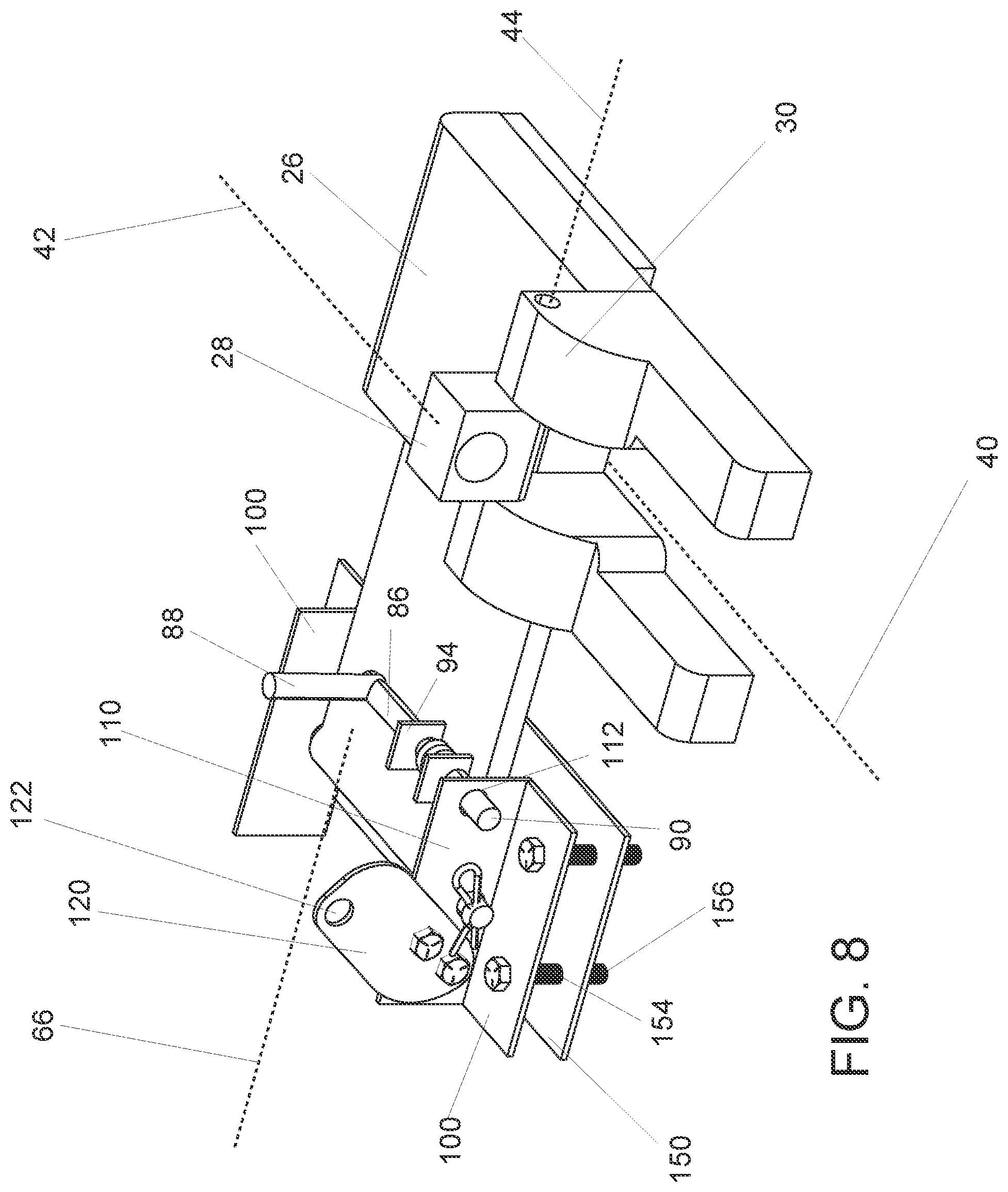 Patent US12139245 Figure 8 – Trolling motor pontoon mount