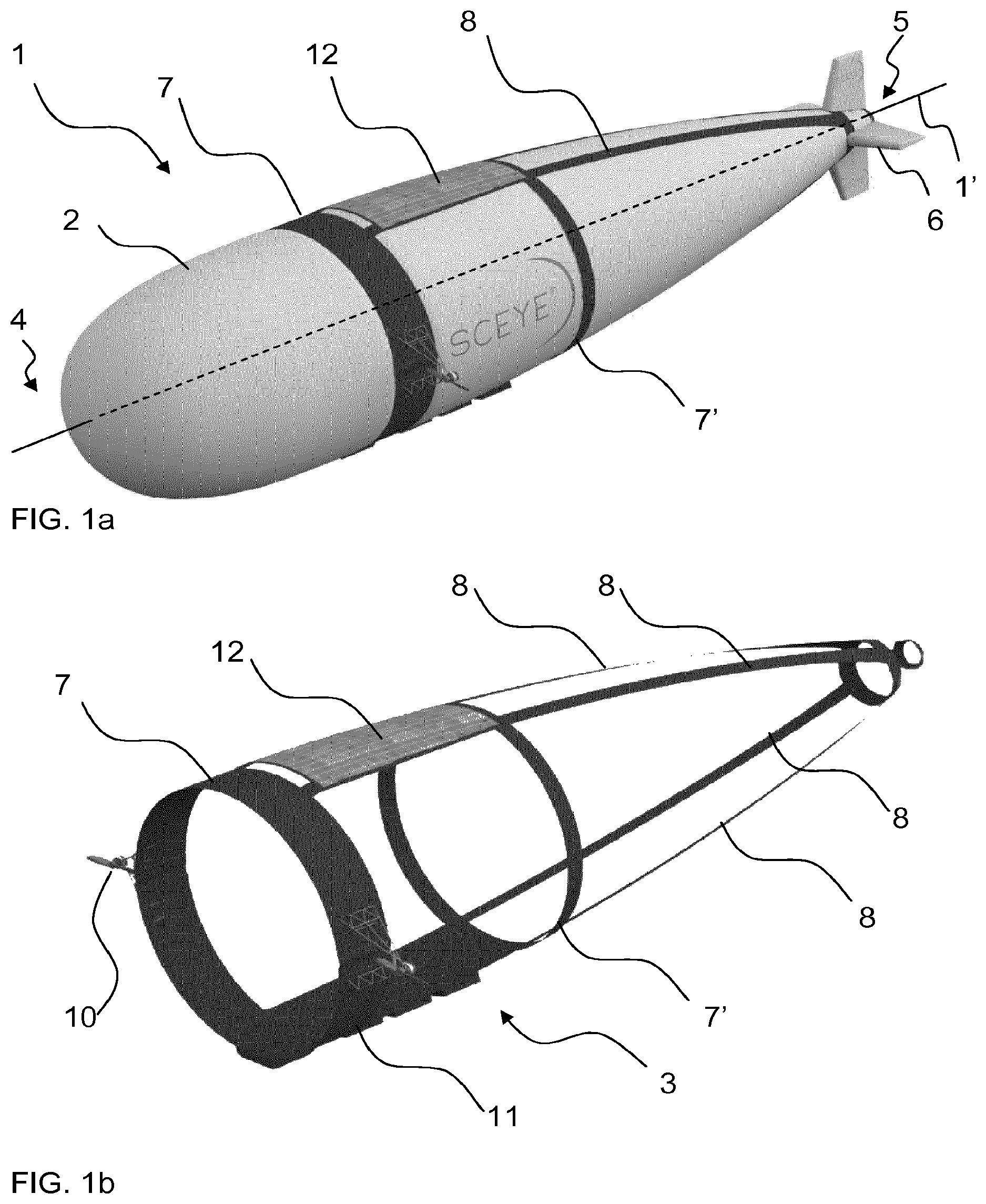 Patent US12139249 Figure 1 – Airship construction and method where a harness-structure is fastened around a hull
