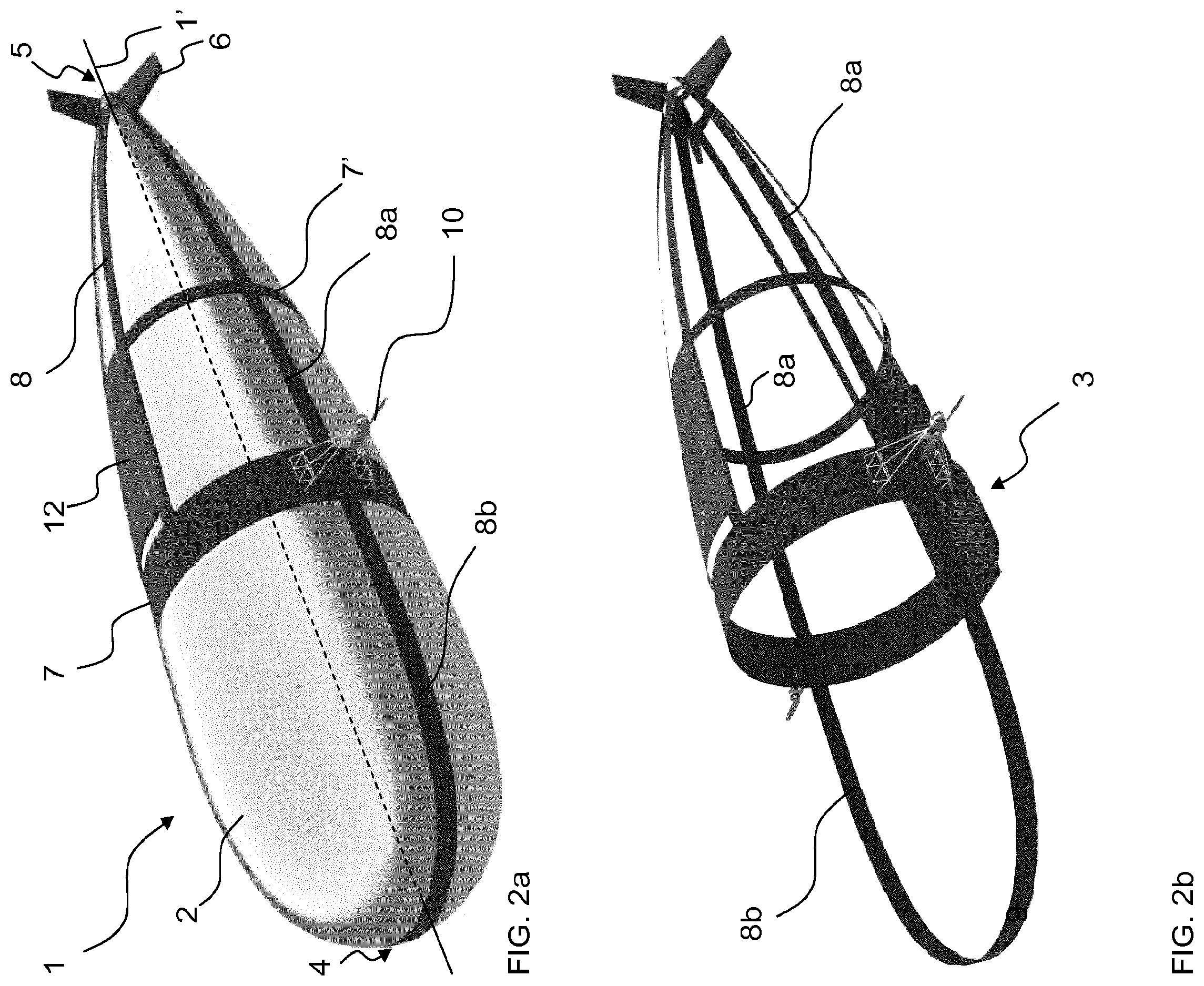 Patent US12139249 Figure 2 – Airship construction and method where a harness-structure is fastened around a hull