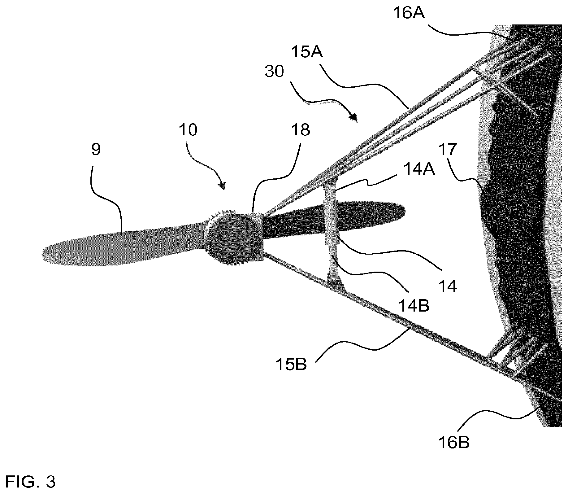 Patent US12139249 Figure 3 – Airship construction and method where a harness-structure is fastened around a hull