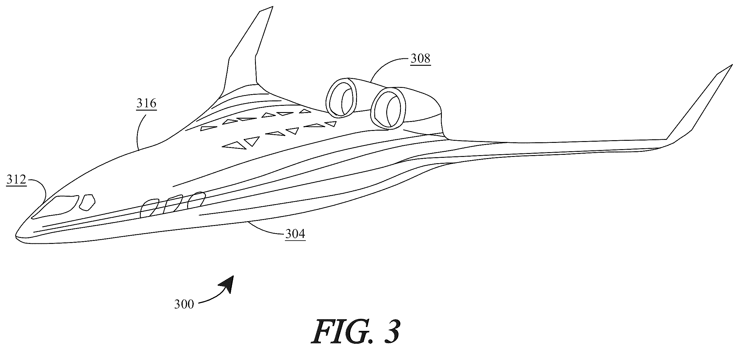 Patent US12139256 Figure 3 – Long range freighter aircraft